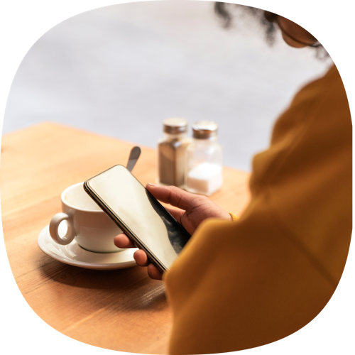 woman looking at phone