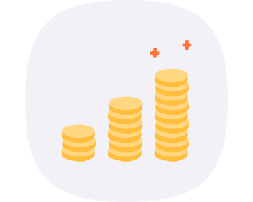 Coins stacking up over time.
