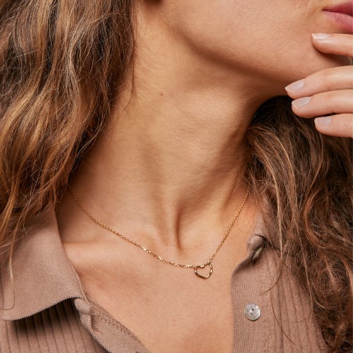 Organic Heart Necklace - Enamel
