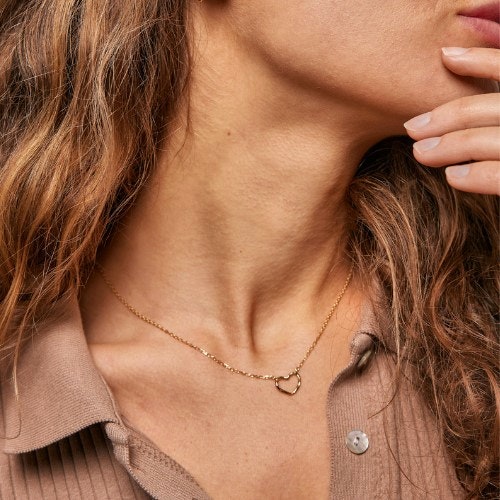 Organic Heart Necklace - Enamel