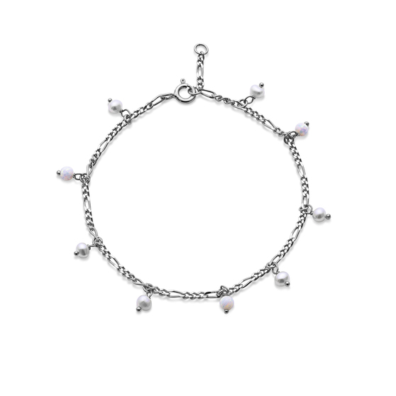 Lula White bracelet - Hopeanvärinen, Valkoinen