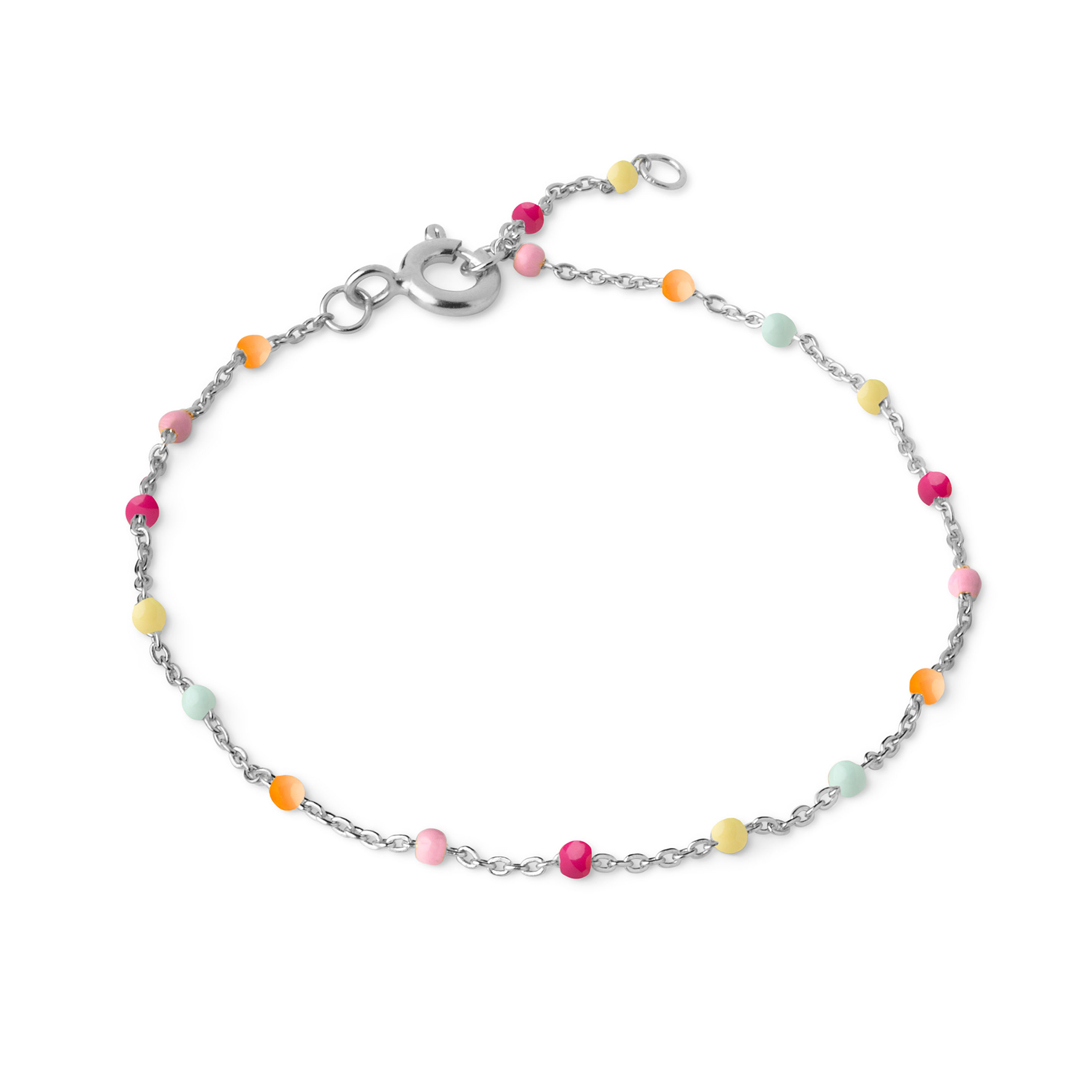 Lola Bracelet Rainbow - Hopeanvärinen, Oranssi, Pinkki, Keltainen, Sininen