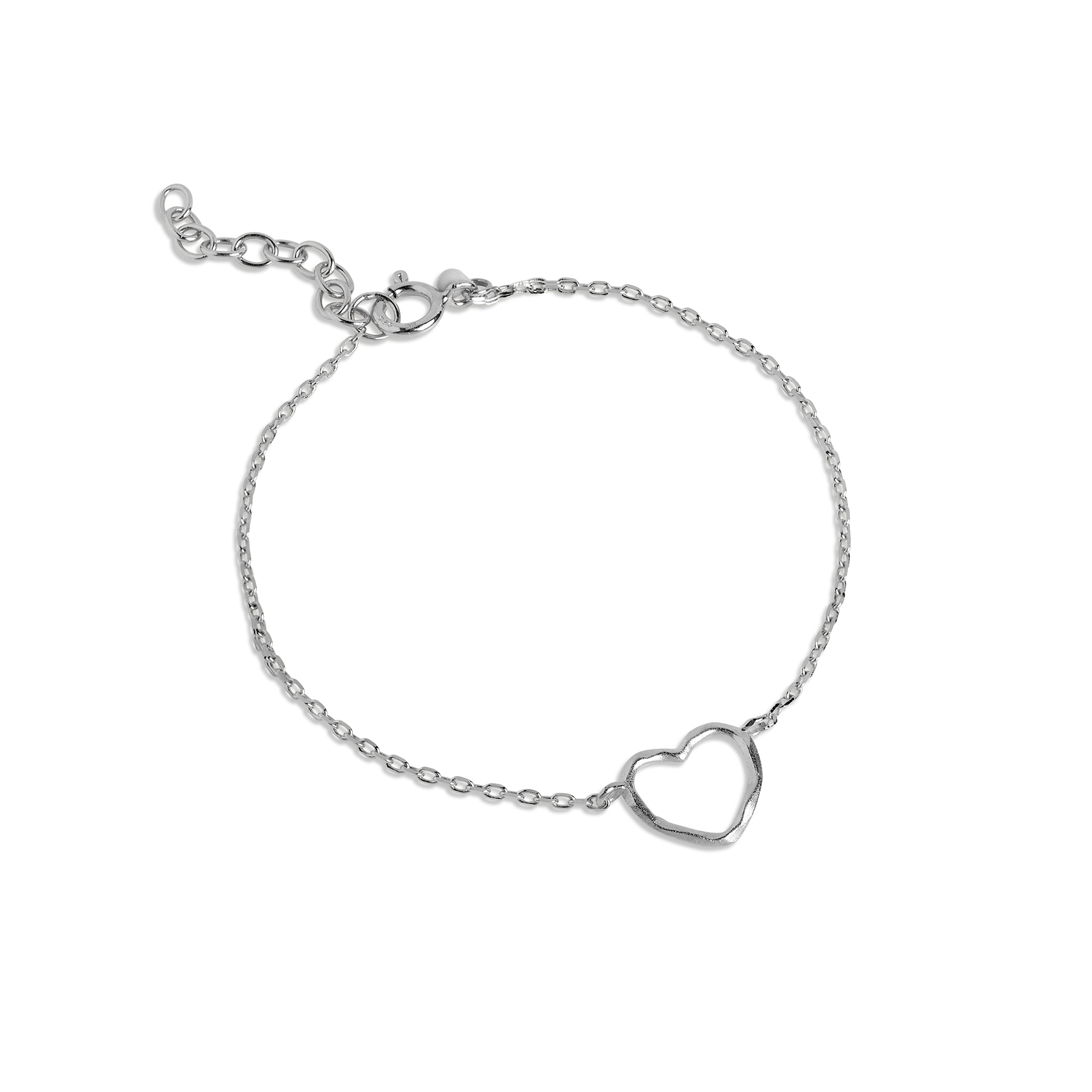 Organic Heart Bracelet - Hopeanvärinen