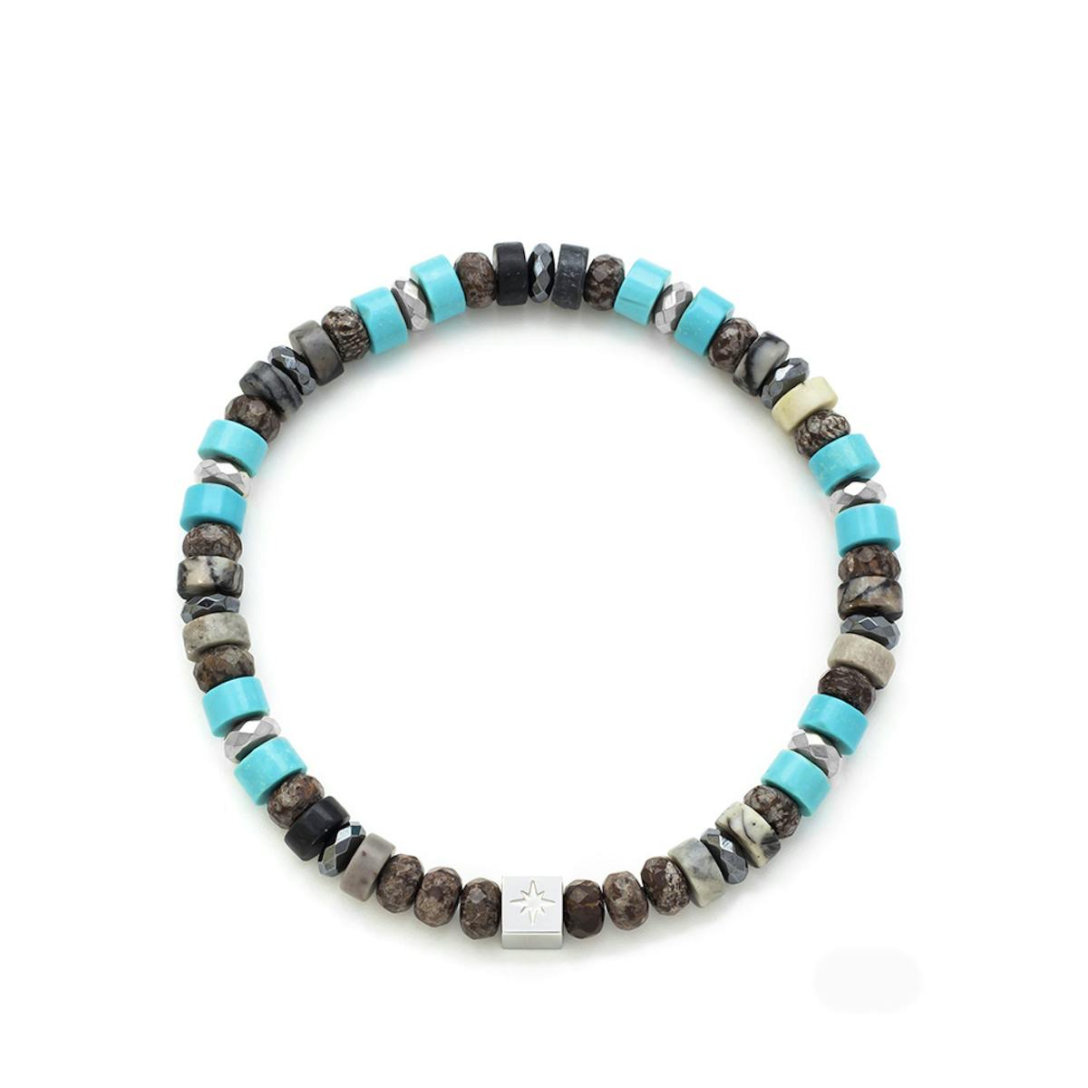 Matheo Bracelet Turquoise And Dark Stone