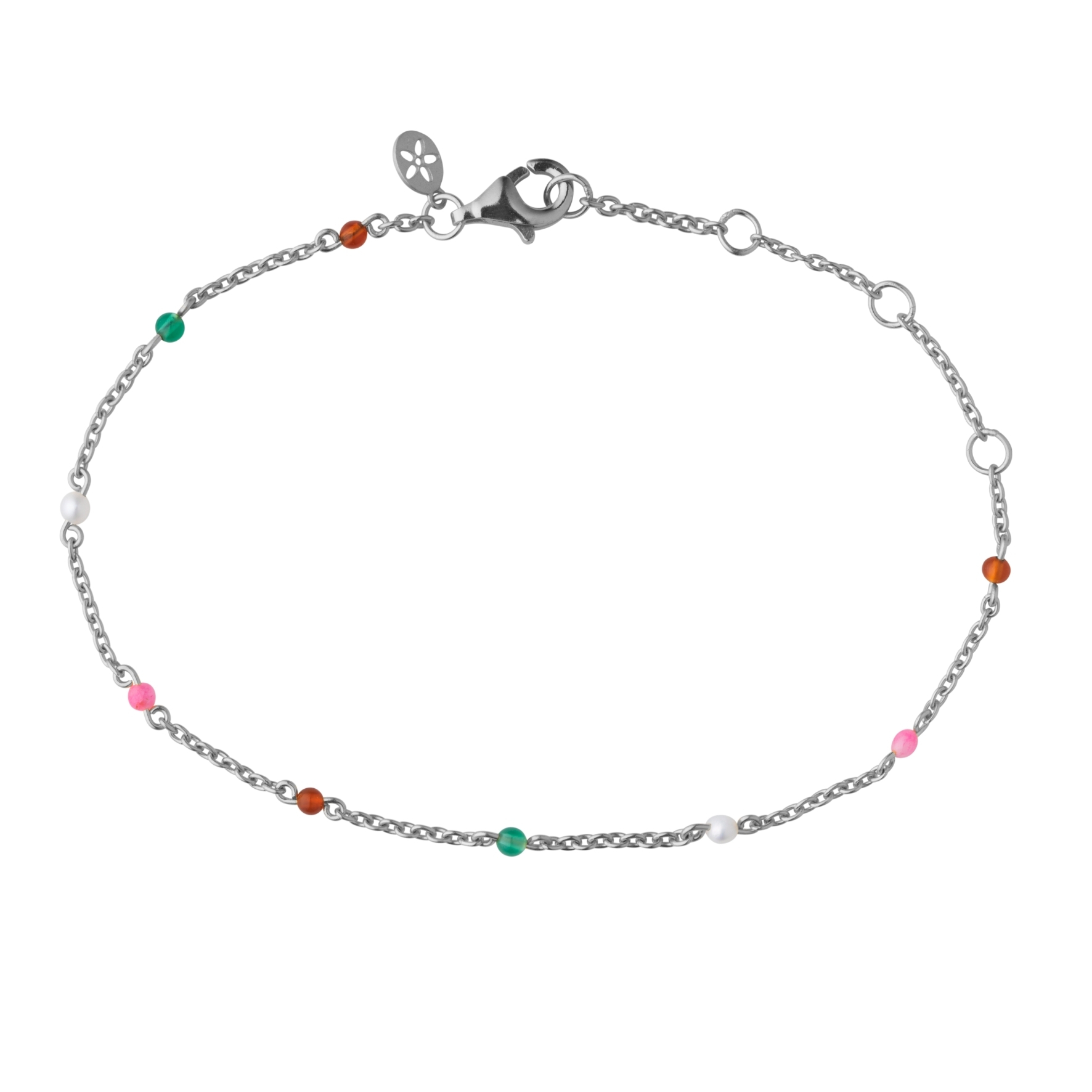 Scarlet Bracelet Colors - Hopeanvärinen, Pinkki, Oranssi, Valkoinen, Vihreä