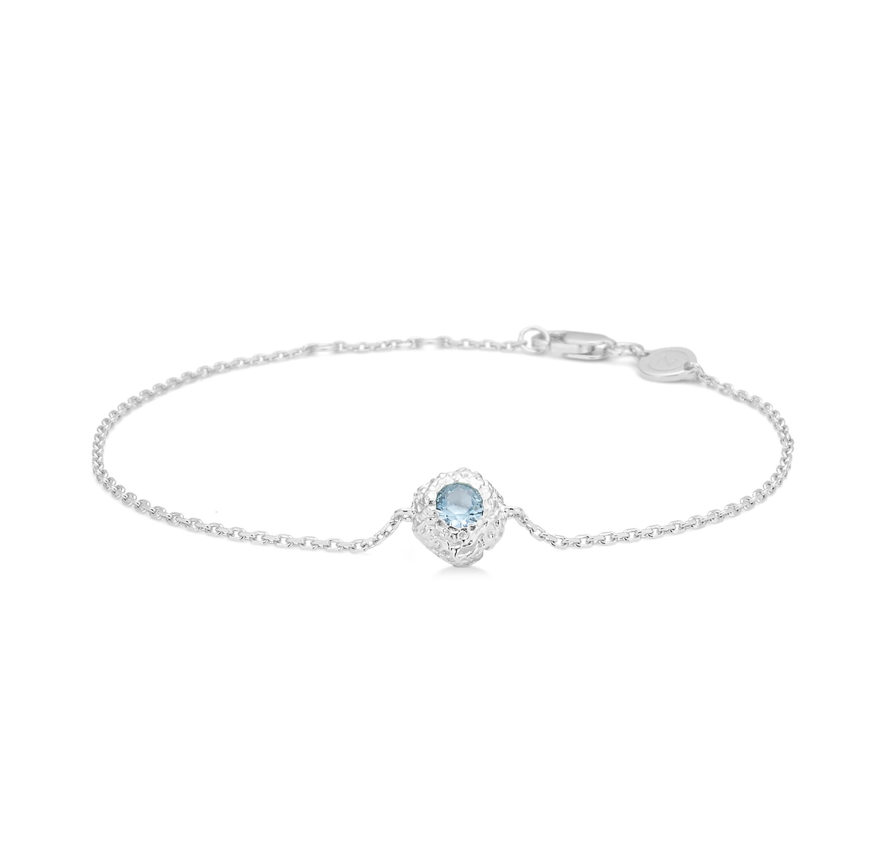 Wild Cliff Blue Zircon Bracelet - Hopeanvärinen, Sininen