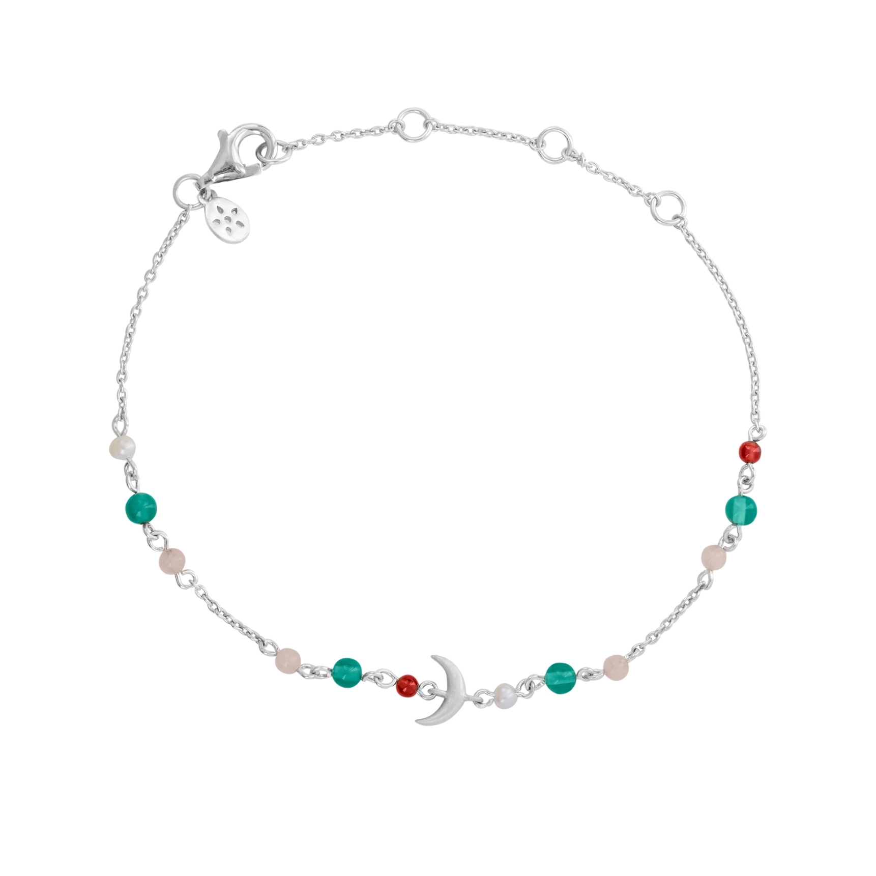 Summer Moon Bracelet Color - Hopeanvärinen, Pinkki, Punainen, Valkoinen, Turkoosi, Vihreä