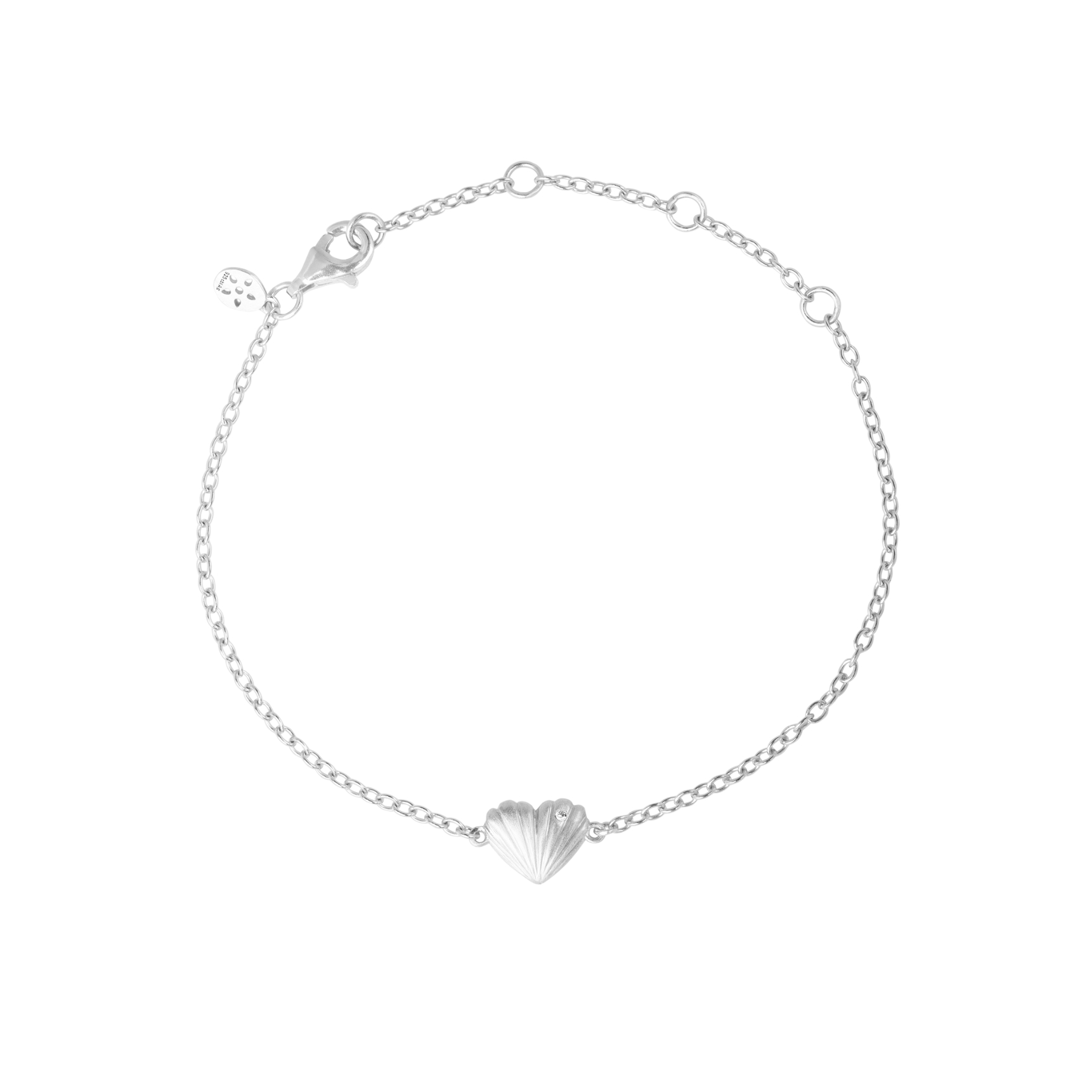 Just Love Bracelet One Heart - Hopeanvärinen