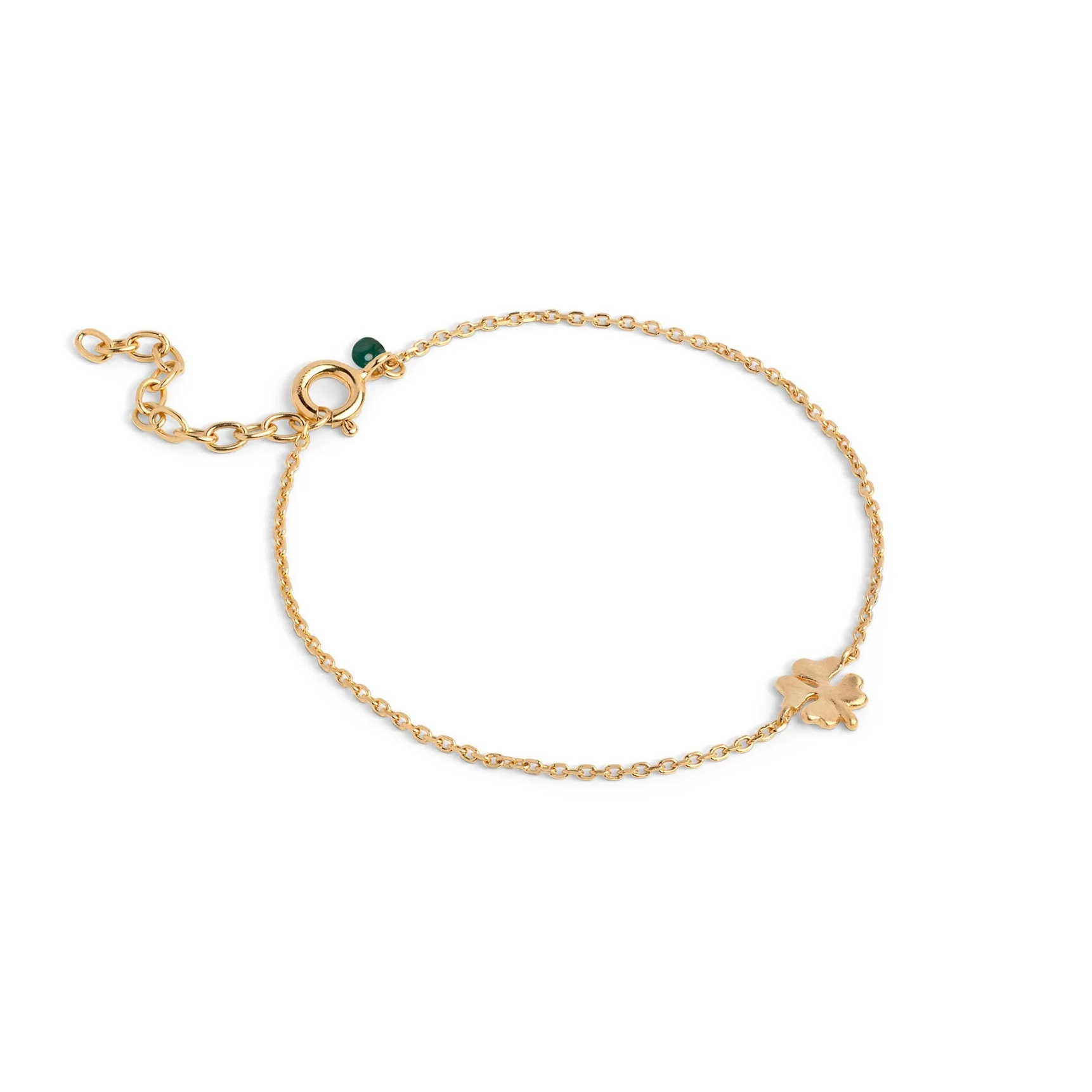 Four-Leaf Clover Bracelet - Kullanvärinen, Vihreä