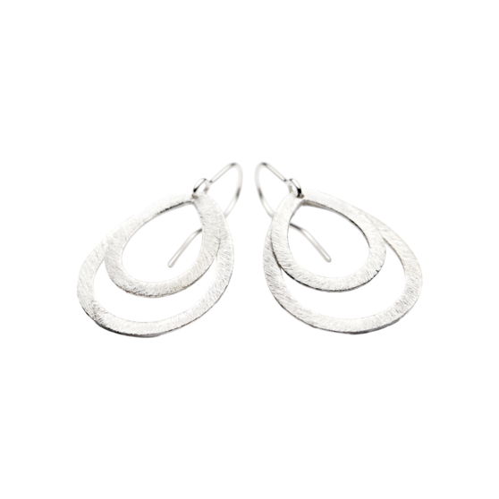Small double drop earrings - Hopeanvärinen