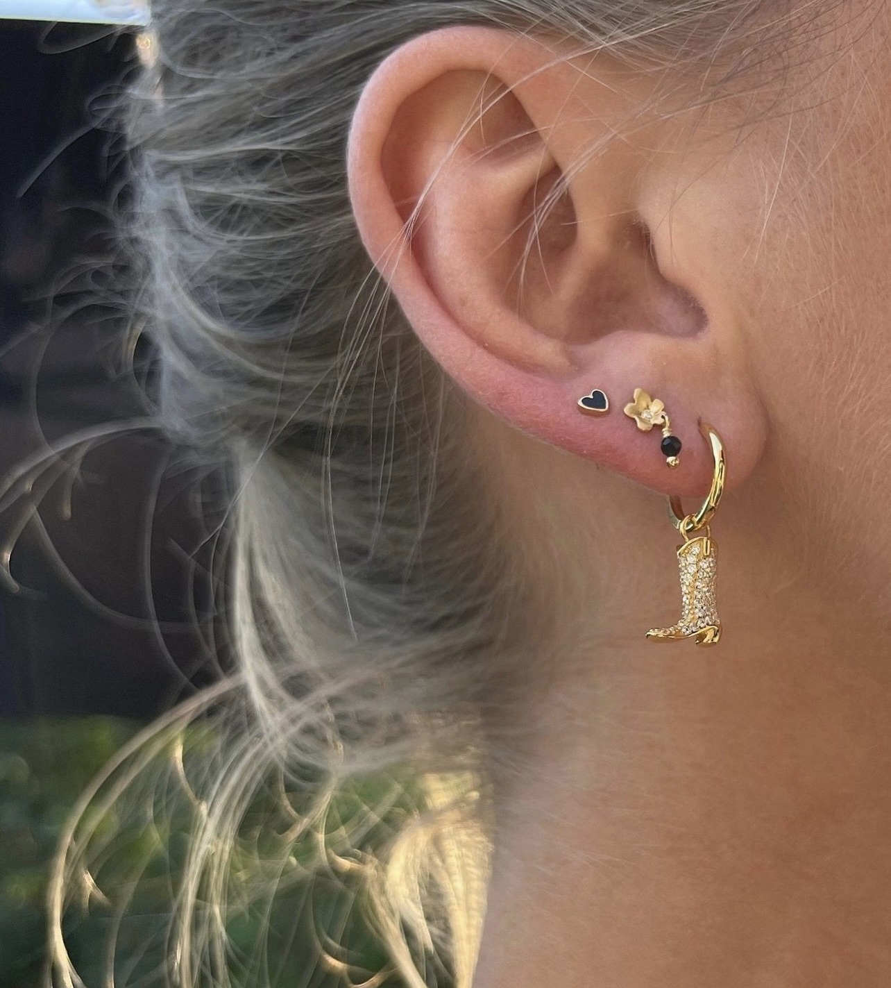 Petit Love Heart Earstick Black