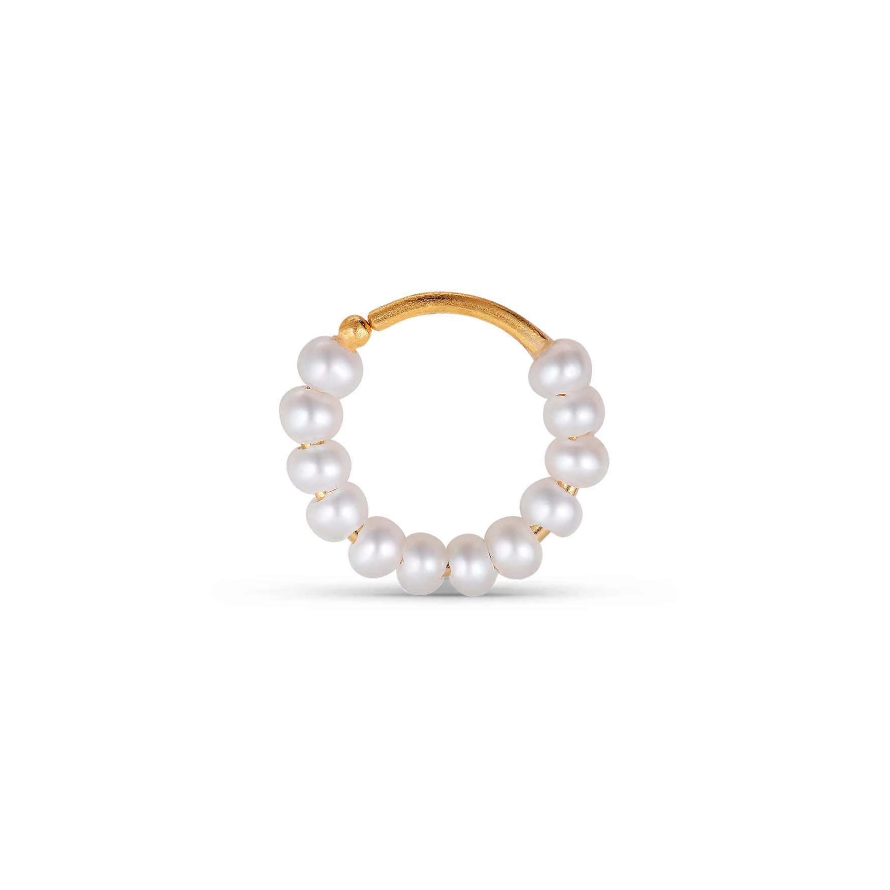 Row Pearl Twist Hoop