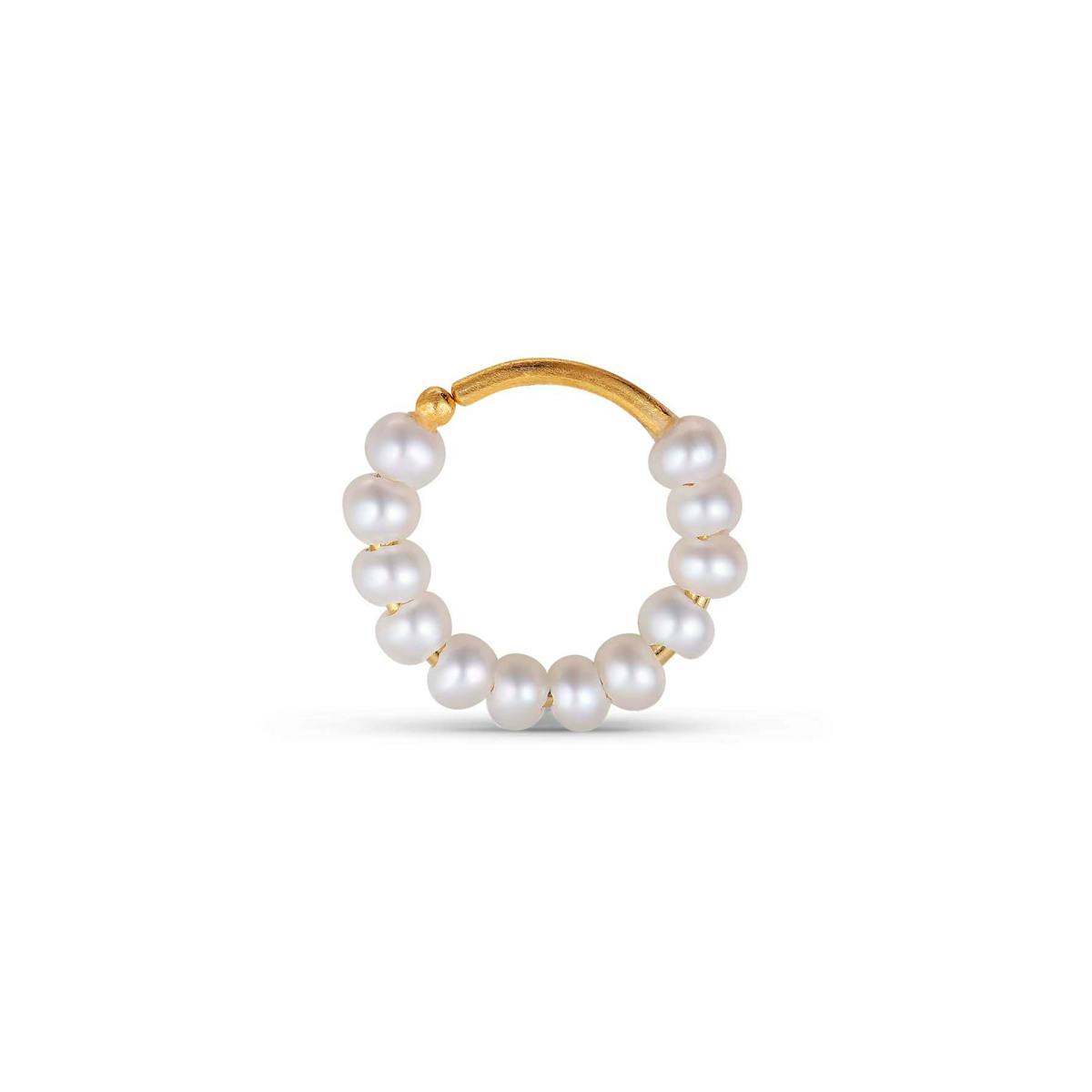 Row Pearl Twist Hoop