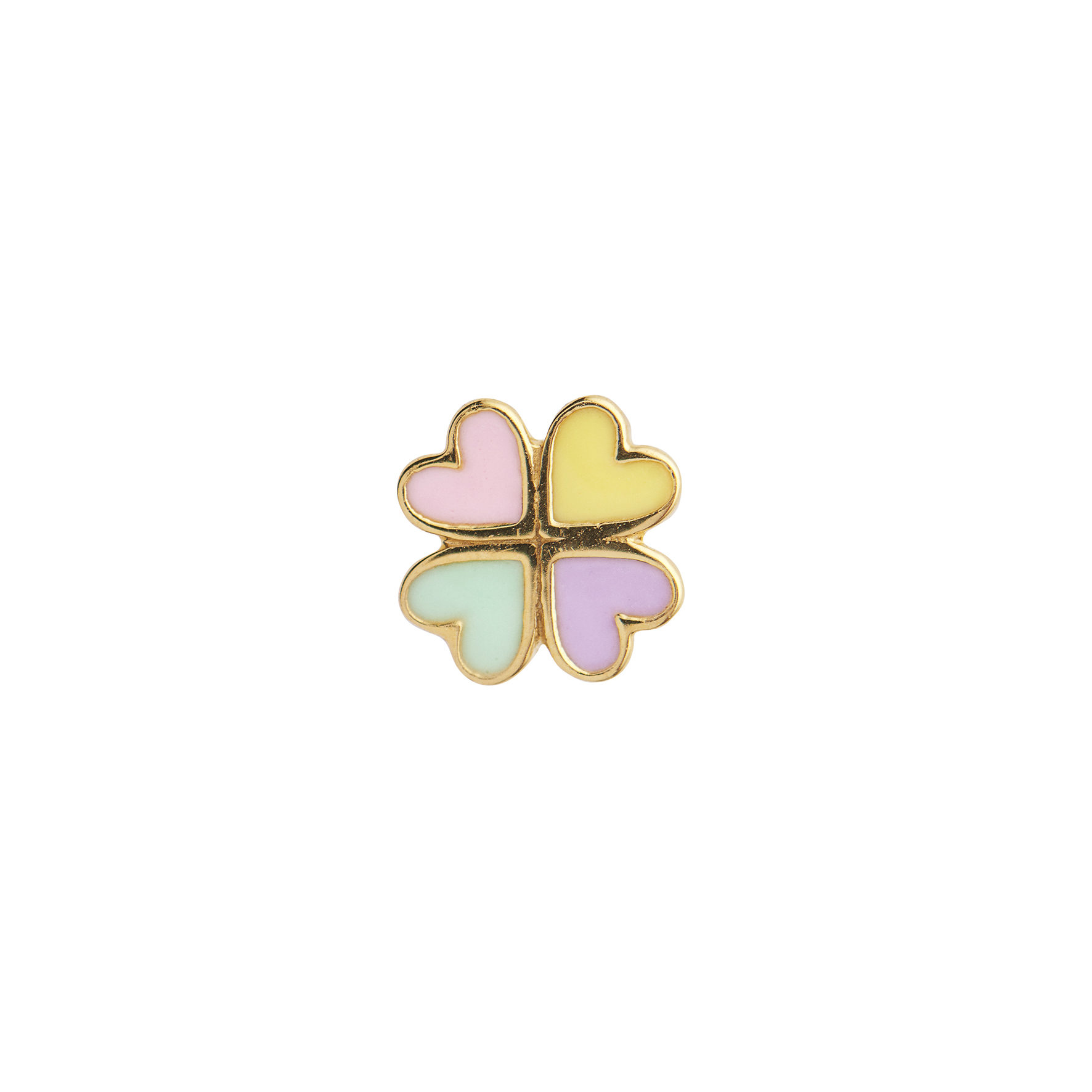 Love Heart Clover Enamel Earring