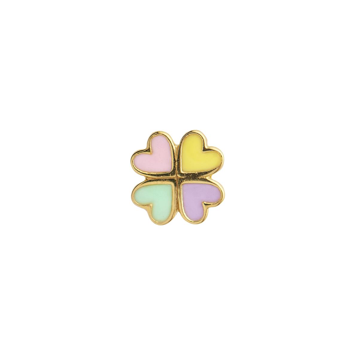 Love Heart Clover Enamel Earring