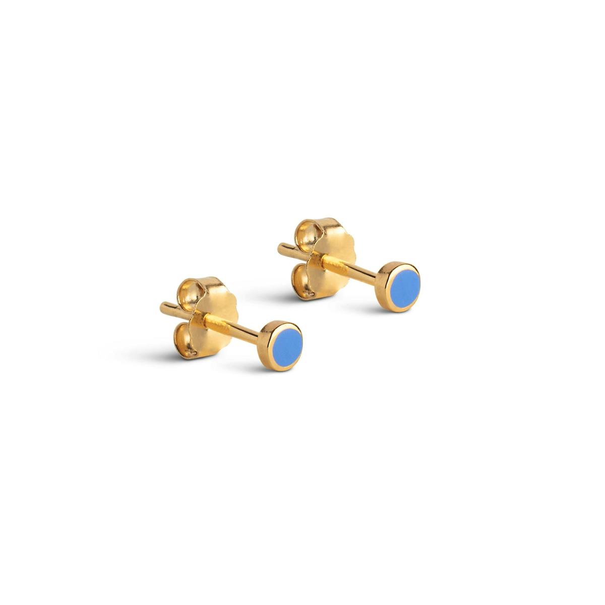 Enamel Dot Studs Cornflower