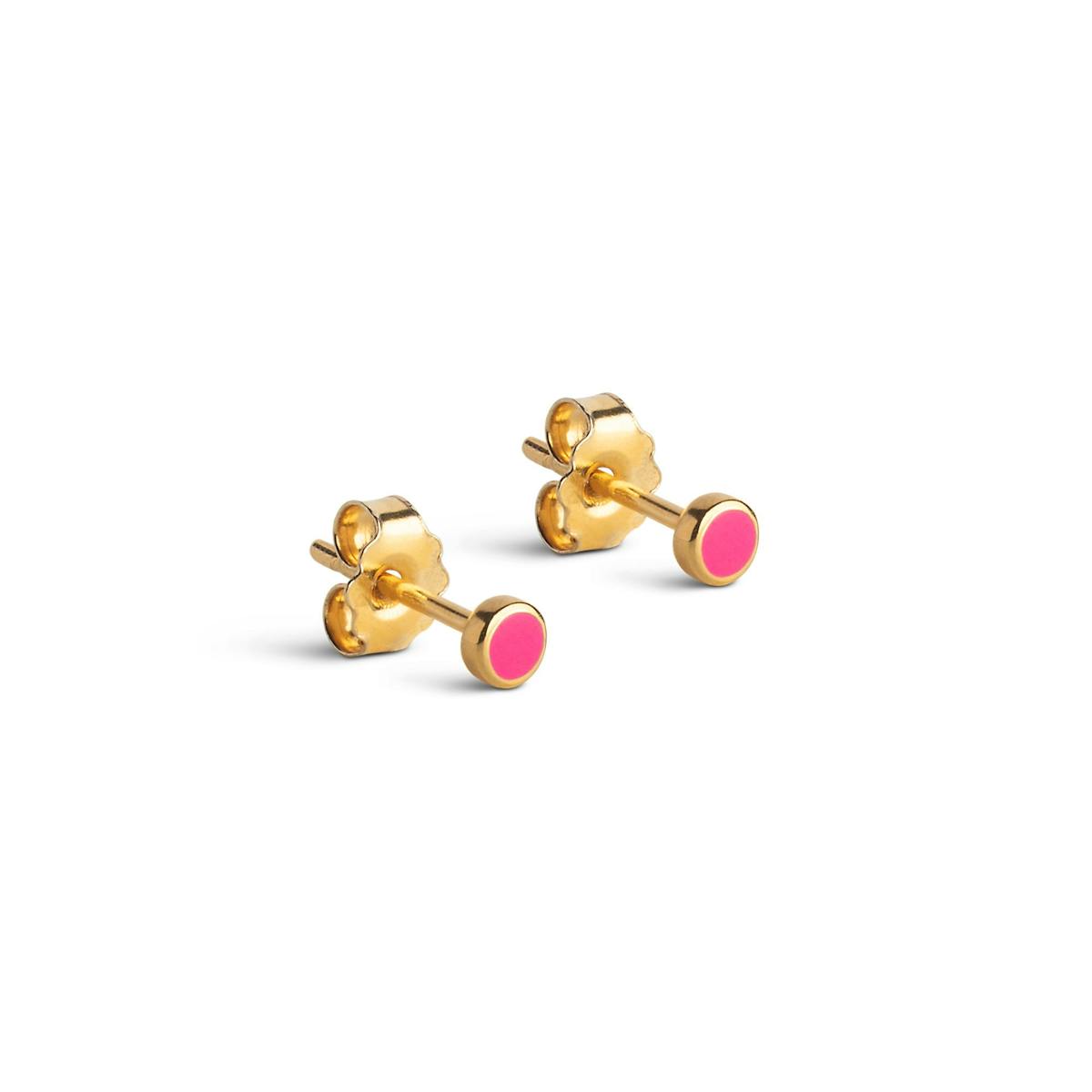 Enamel Dot Studs Pink