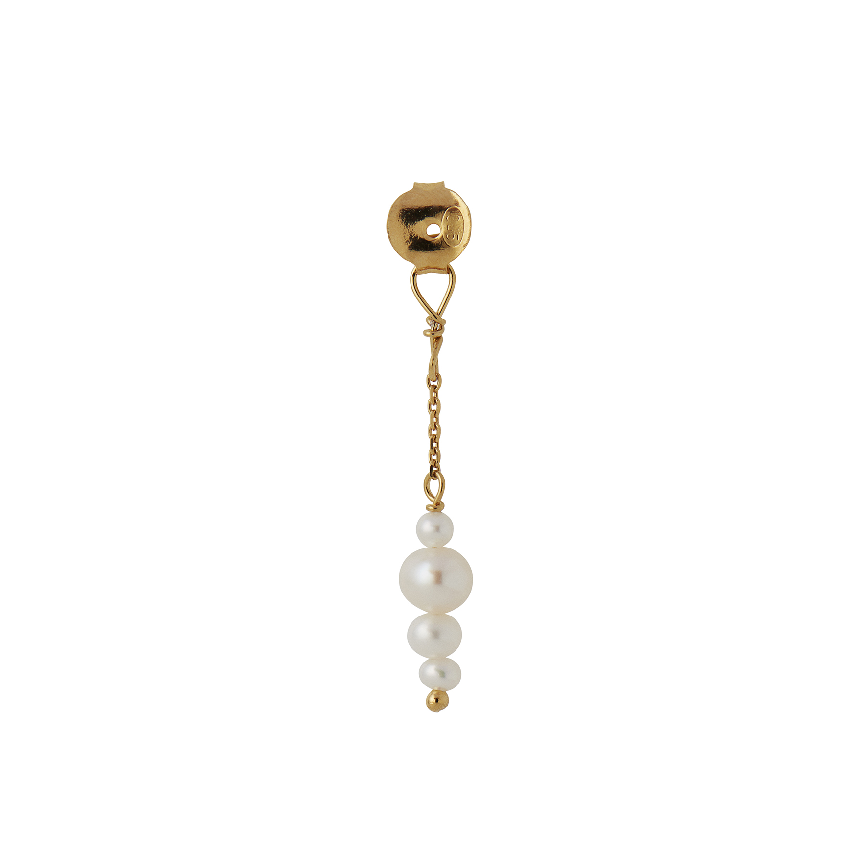 Petit Pearl Berries Behind Ear Earring - Couleur or, Blanc