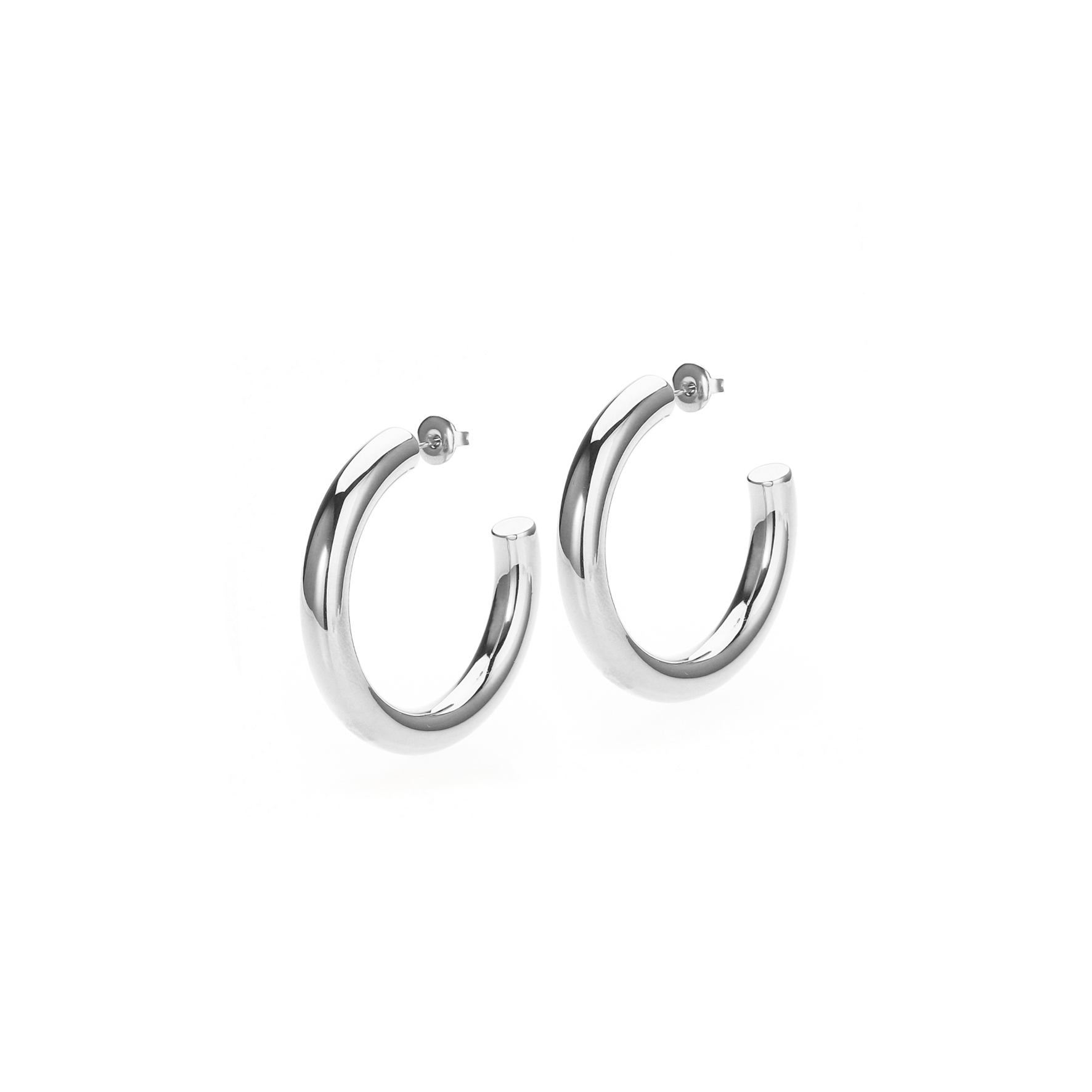 Aura Large Hoops - Silver color