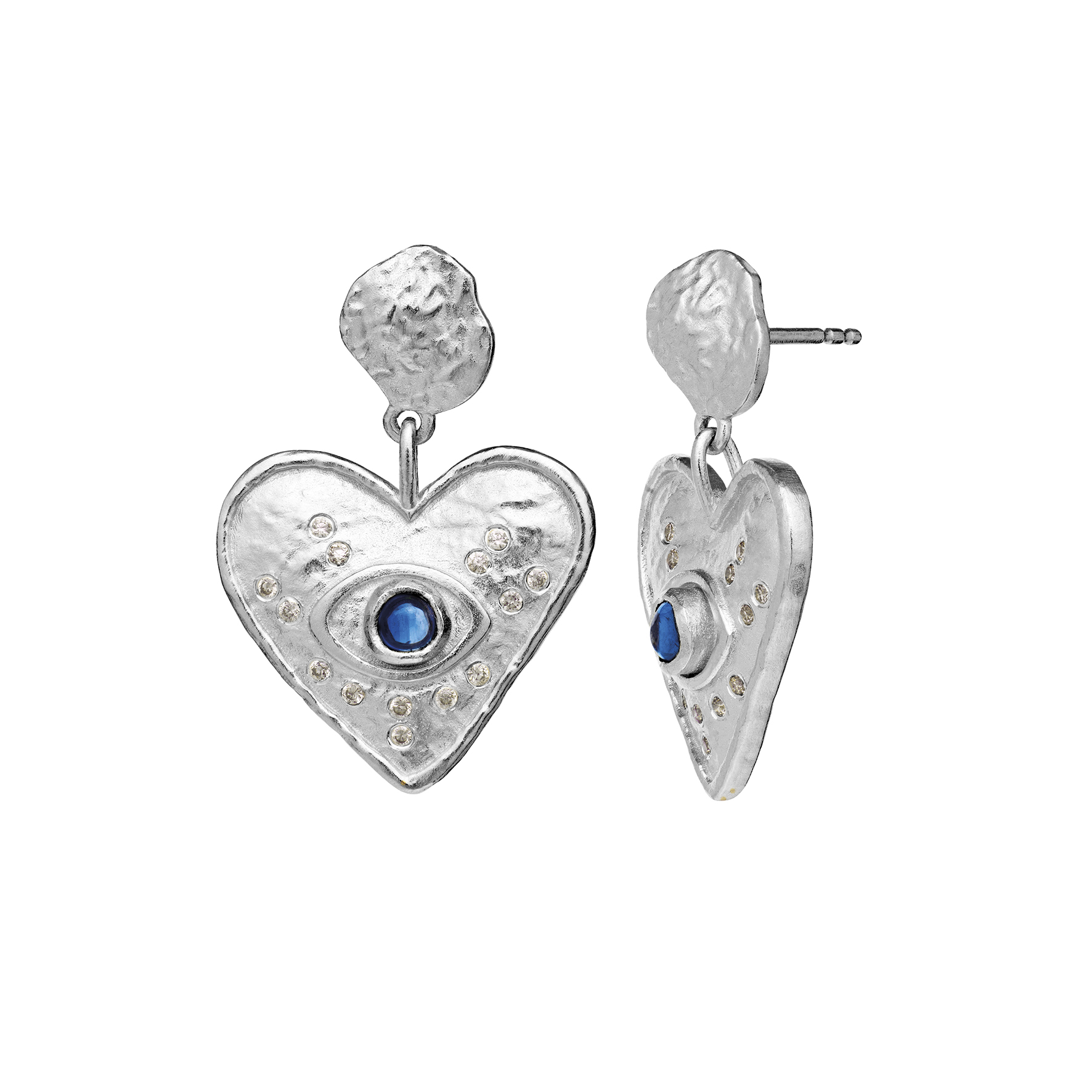 Constantine Earrings - Silverfärg, Vit, Blå