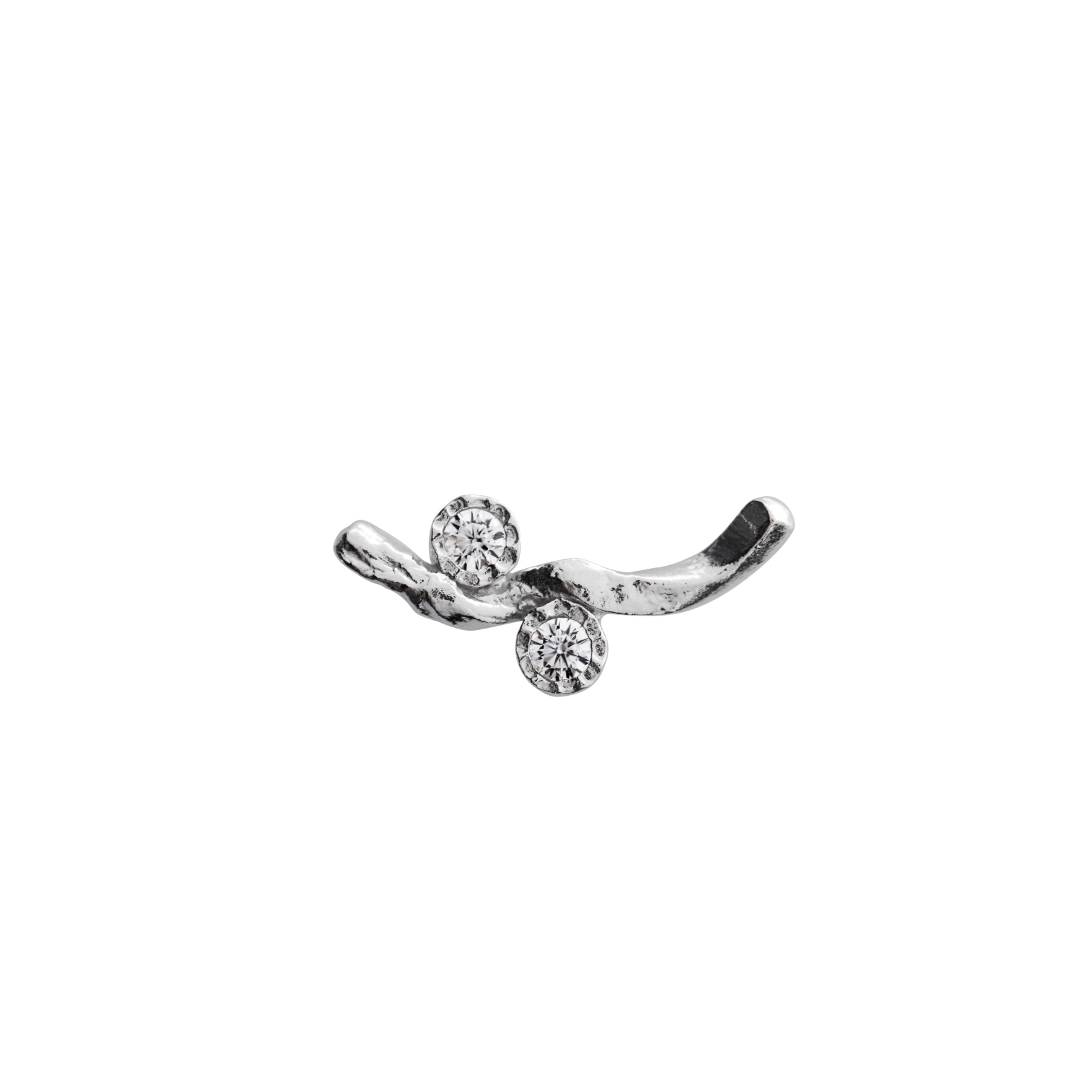 Flow Earring With Two Stones