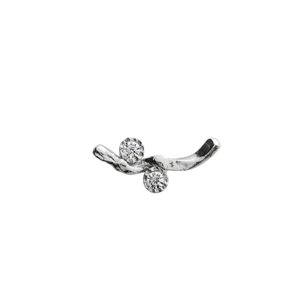 Flow Earring With Two Stones