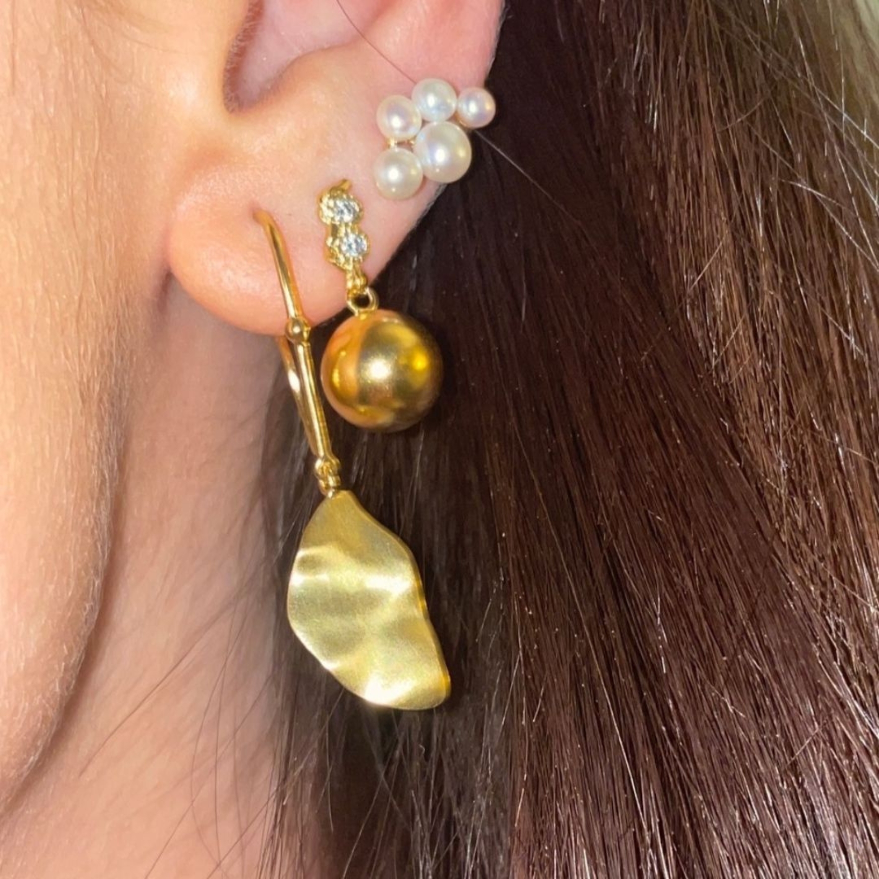 Twin Flow & Disco Ball Earring