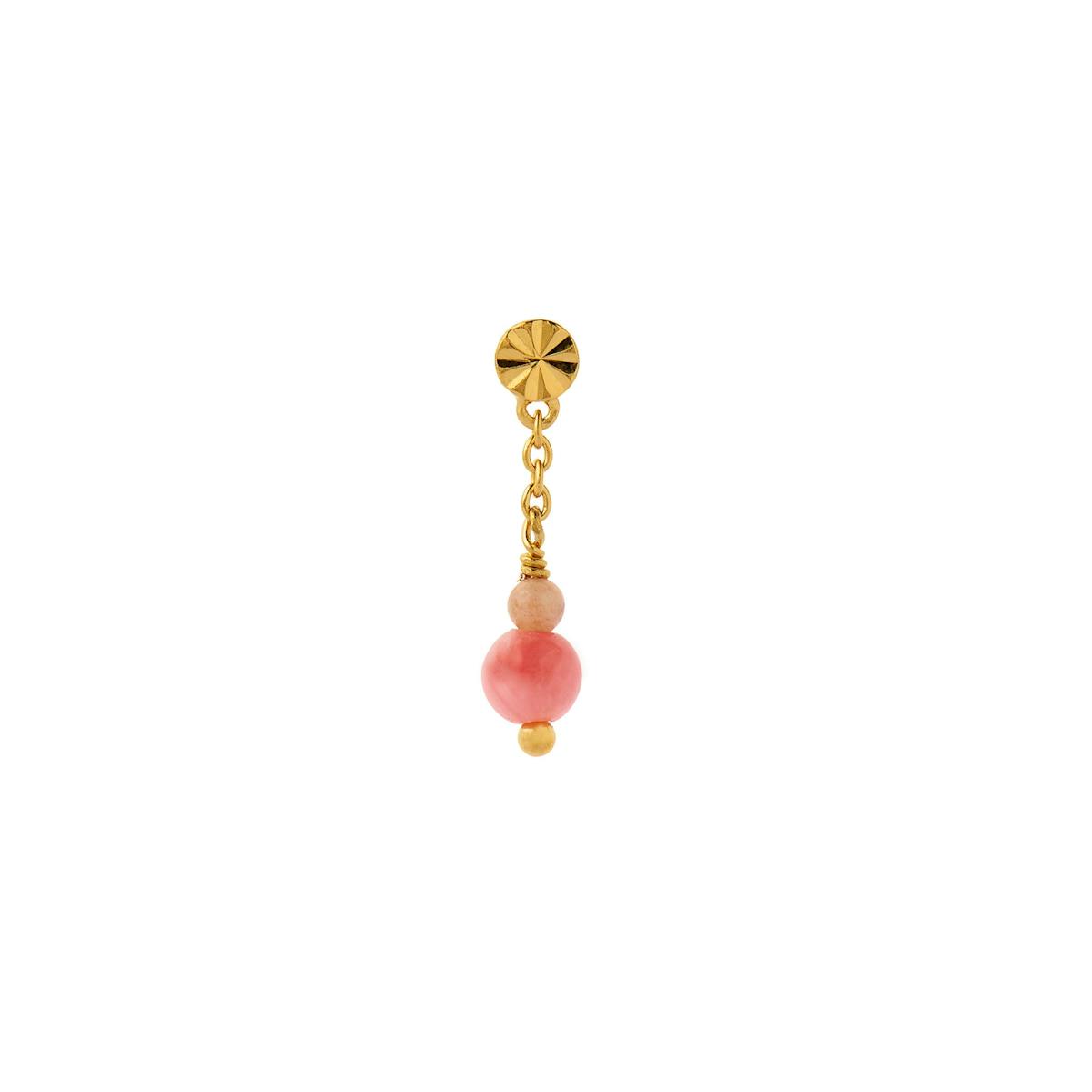 Tres Petit Etoile Earring With Coral