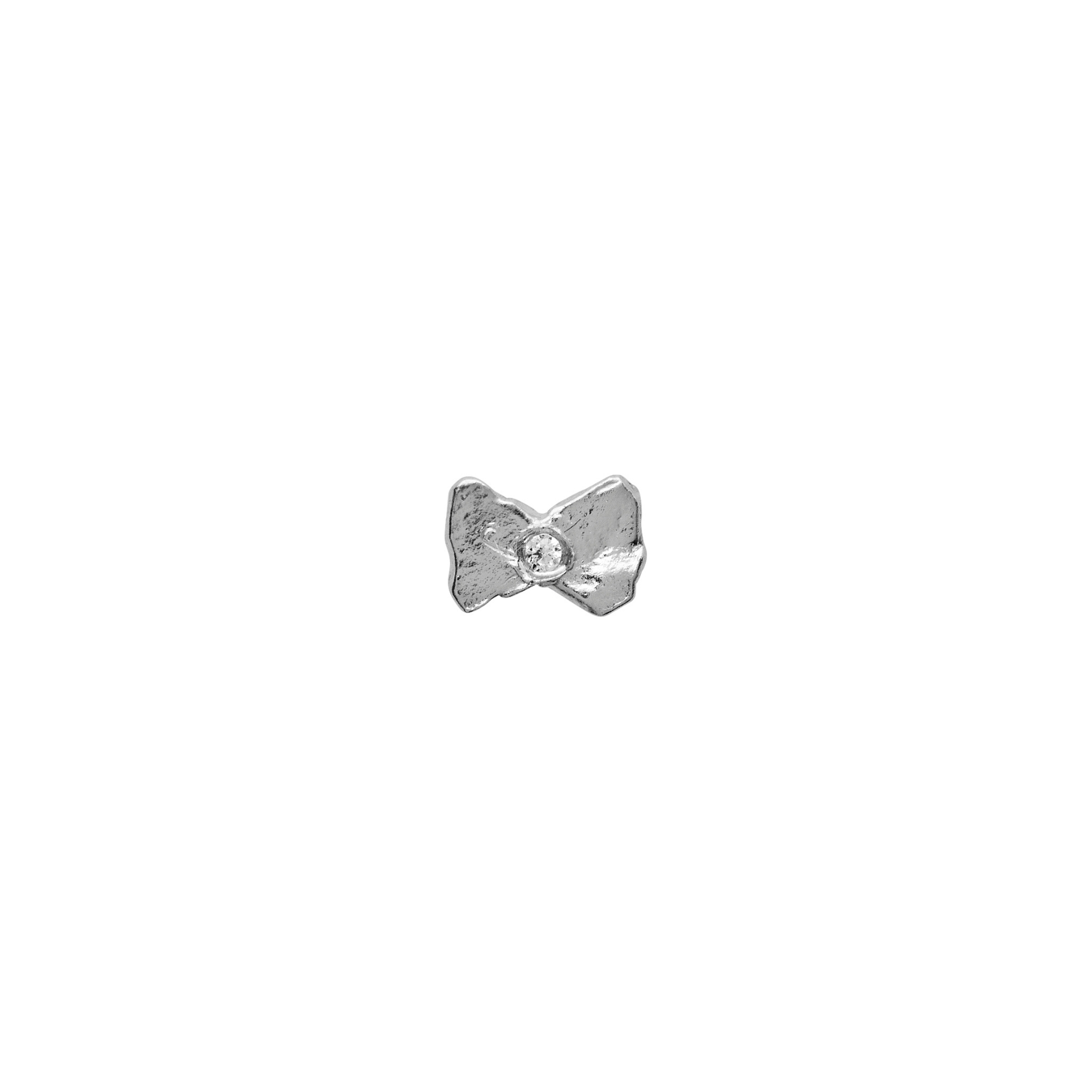 Tres Petit Bow Earring - Couleur argent, Blanc