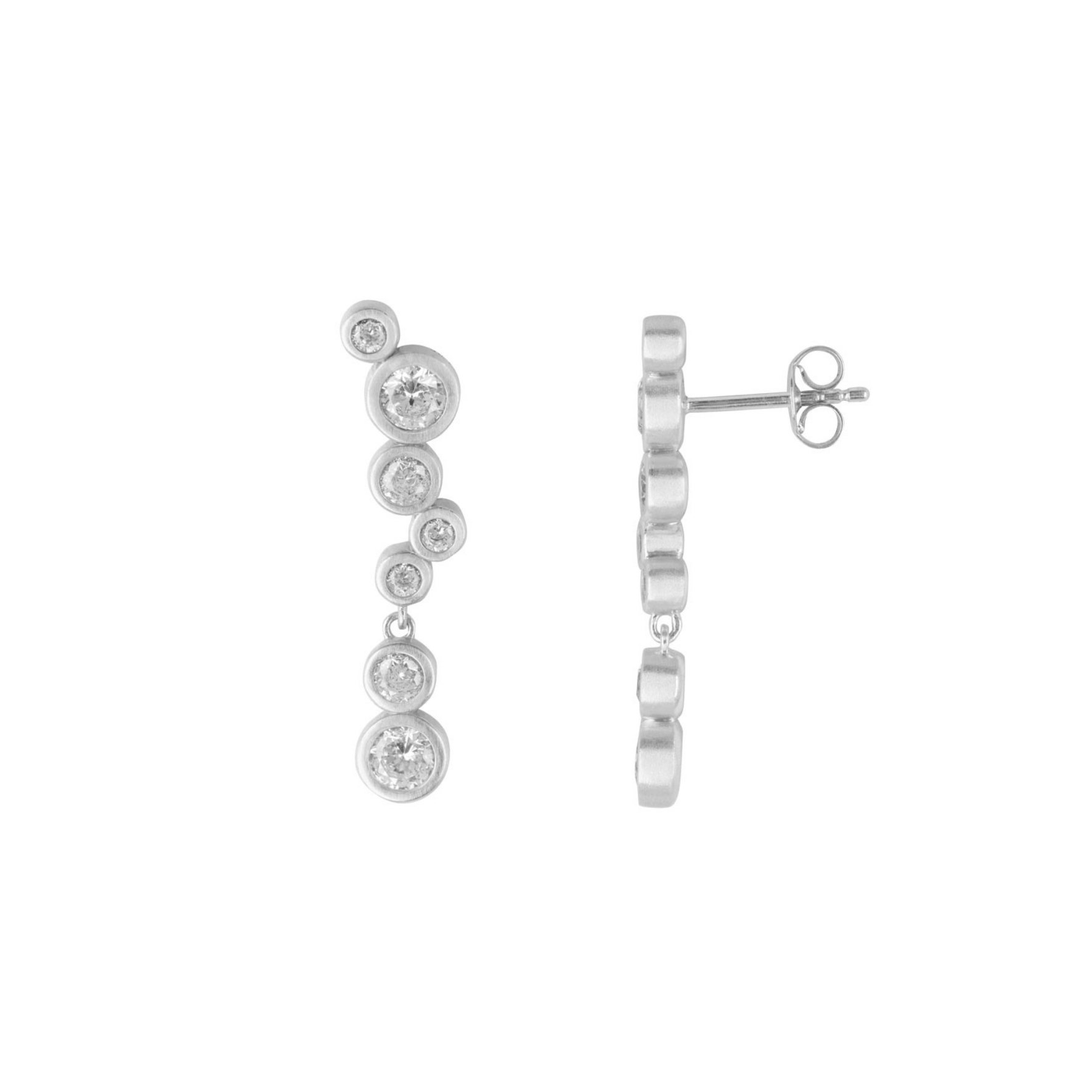 Stardust Earrings Medium - Hopeanvärinen, Valkoinen