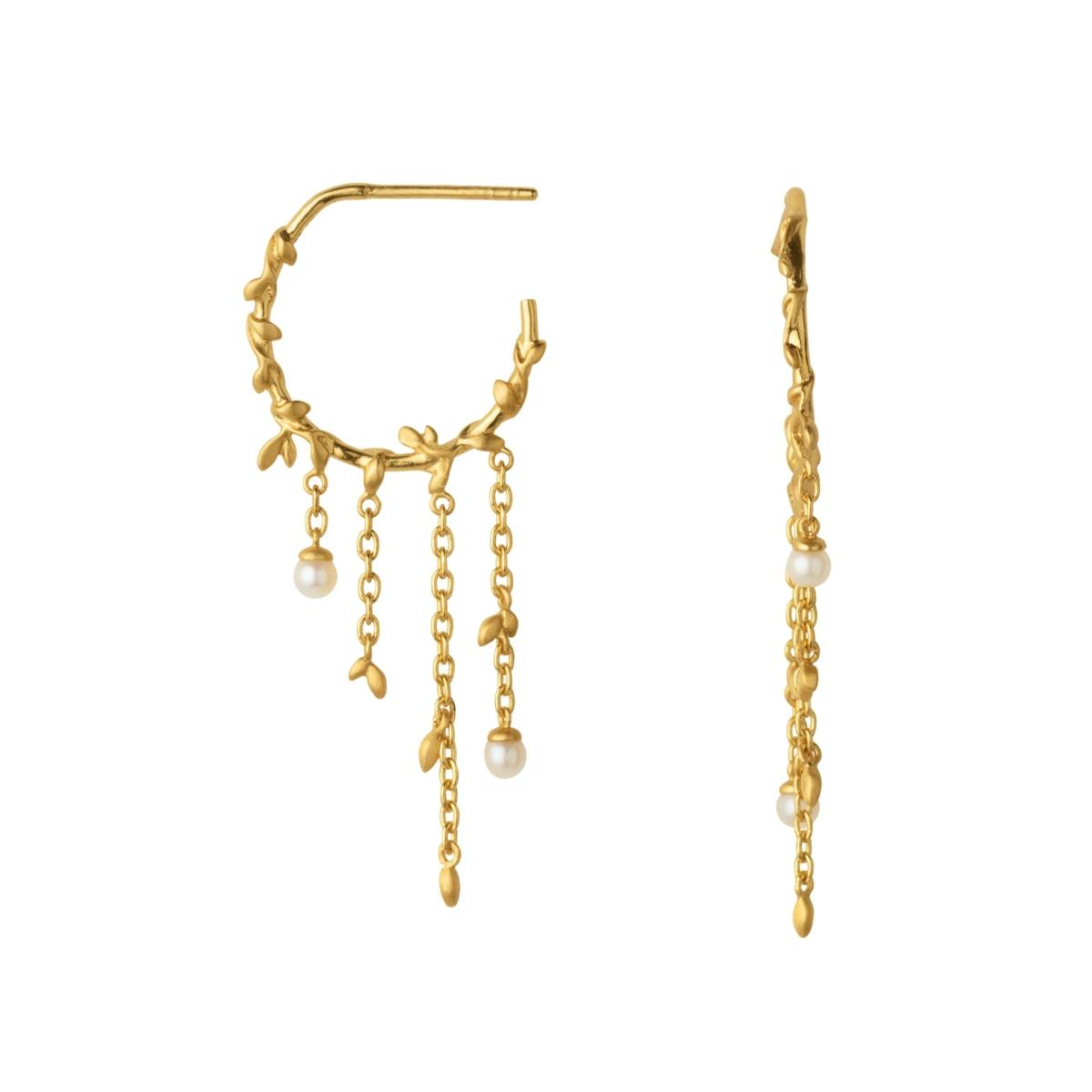 Jungle Ivy Pearl Hoops