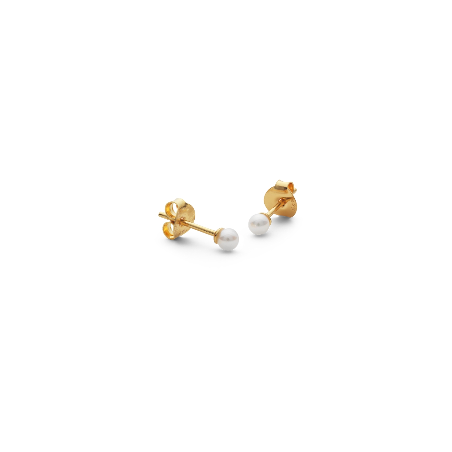 Pearl Studs - Kullanvärinen, Valkoinen
