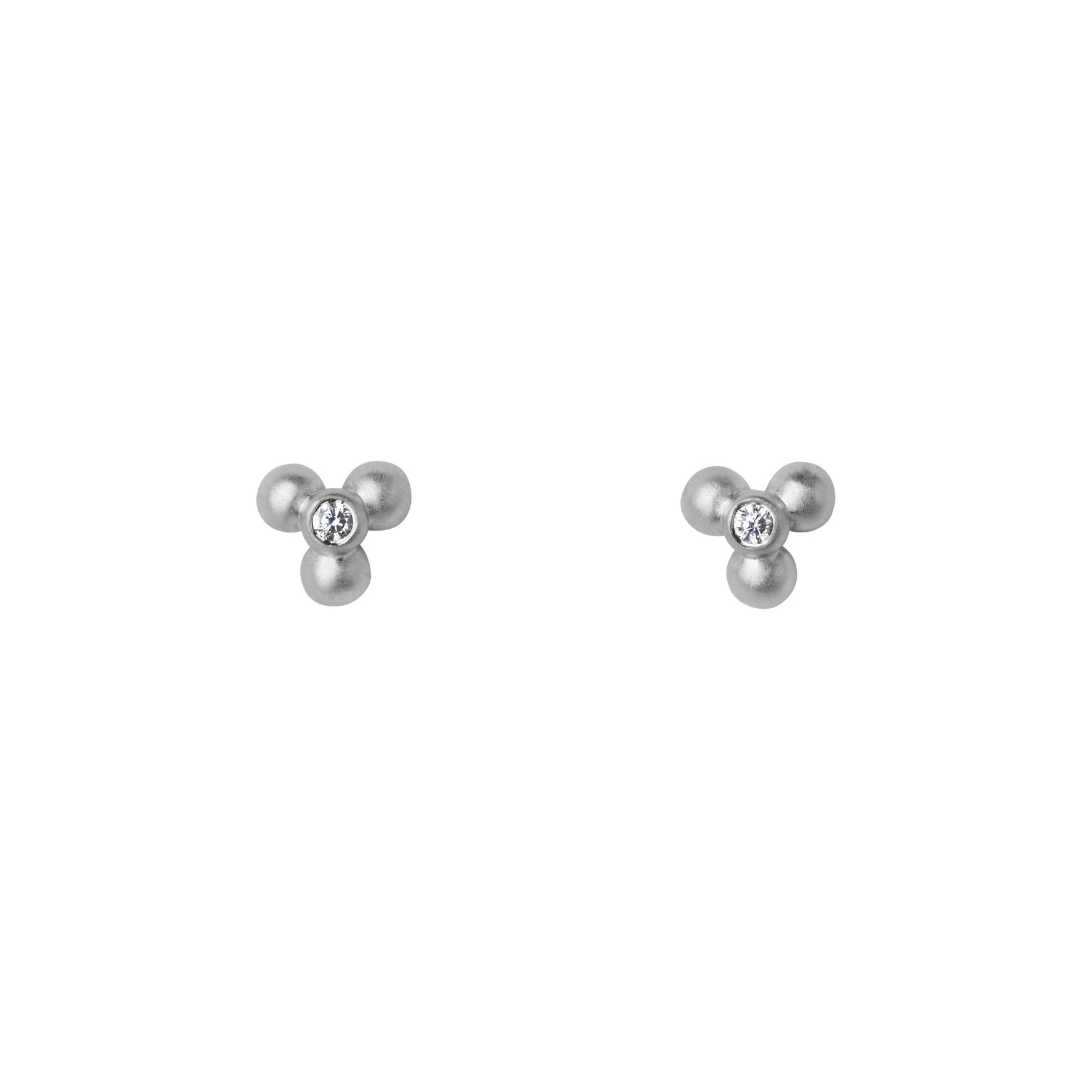 Pebbles Studs - Hopeanvärinen, Valkoinen
