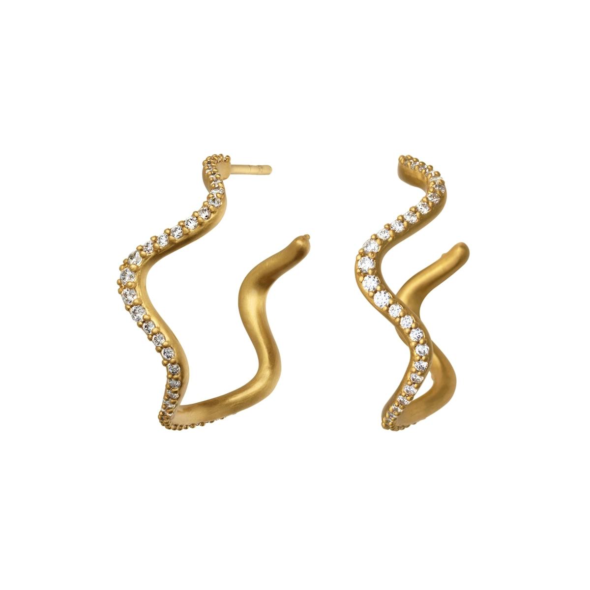 Wave Sparkle Hoops
