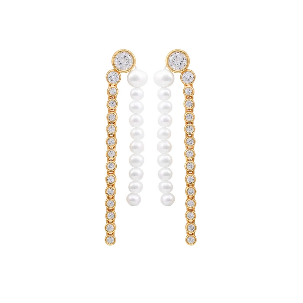 Harper Grande Earrings - Kullanvärinen, Valkoinen