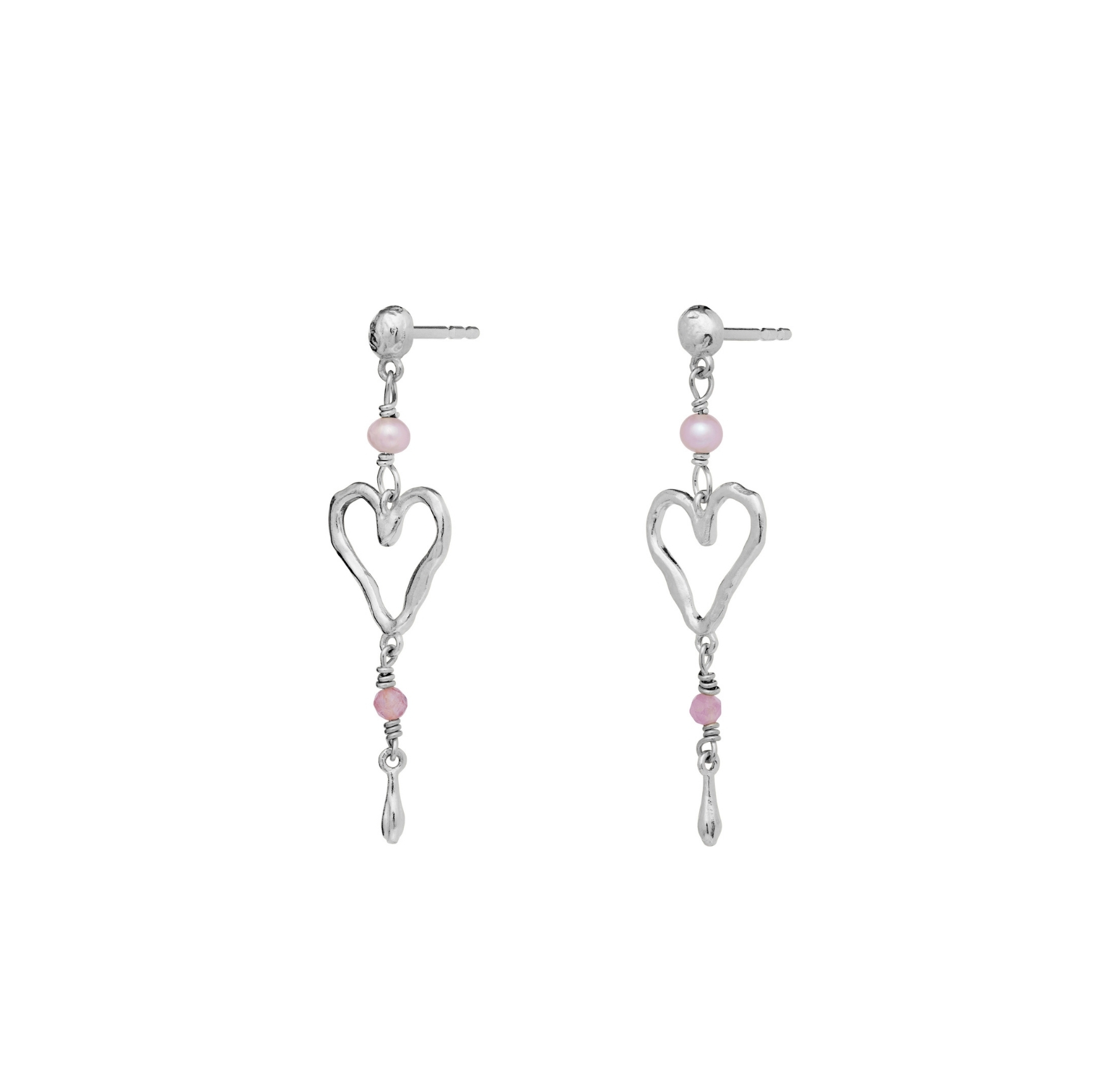 Sabi Petit Earrings - Hopeanvärinen, Pinkki