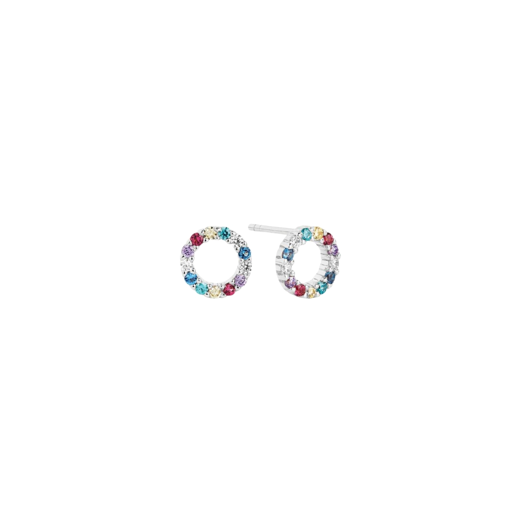 Biella Uno Piccolo Color Earrings - Couleur argent, Pourpre, Jaune, Rouge, Blanc, Turquoise, Bleu