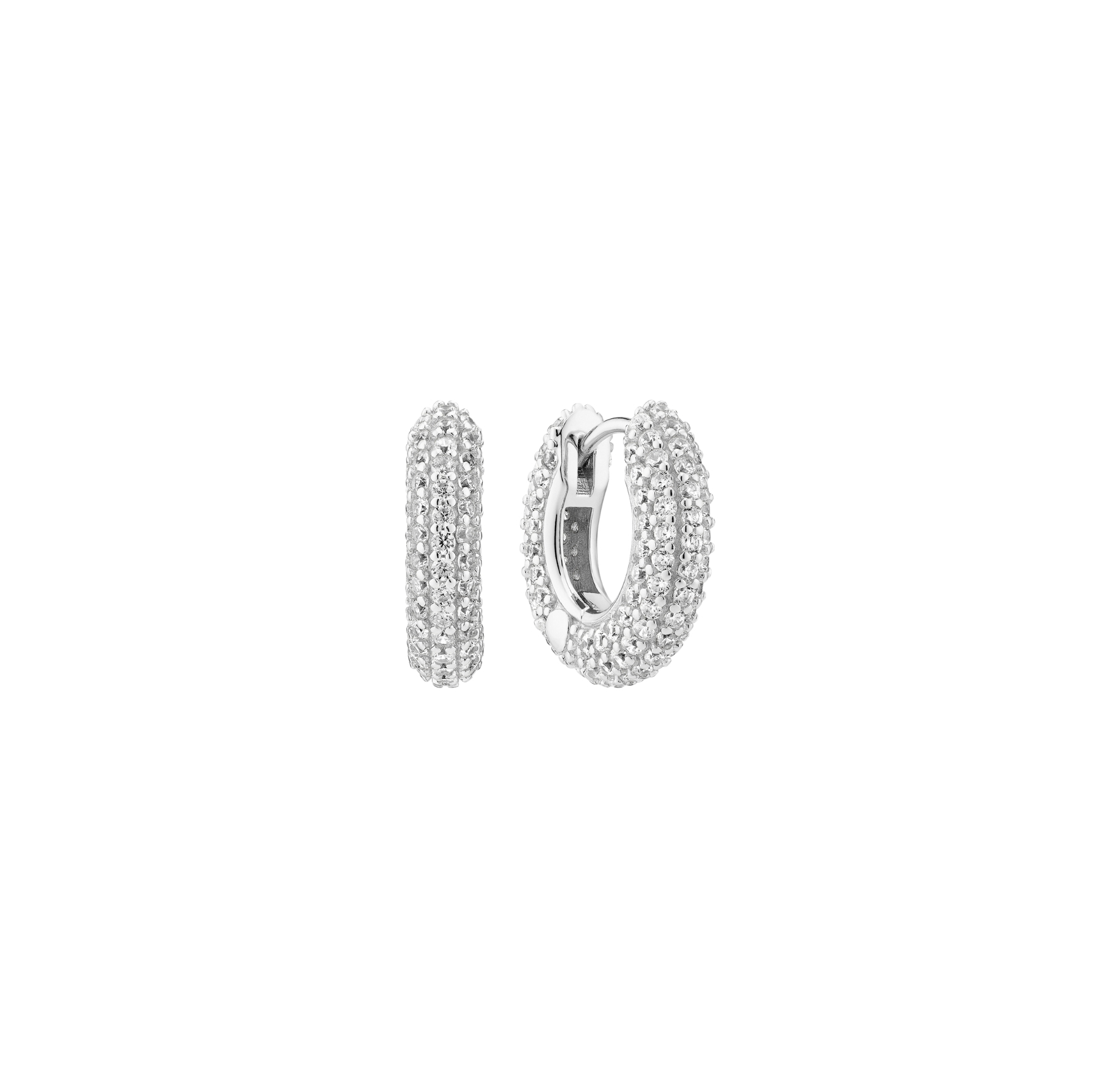 Carrara Piccolo Earrings - Couleur argent, Blanc