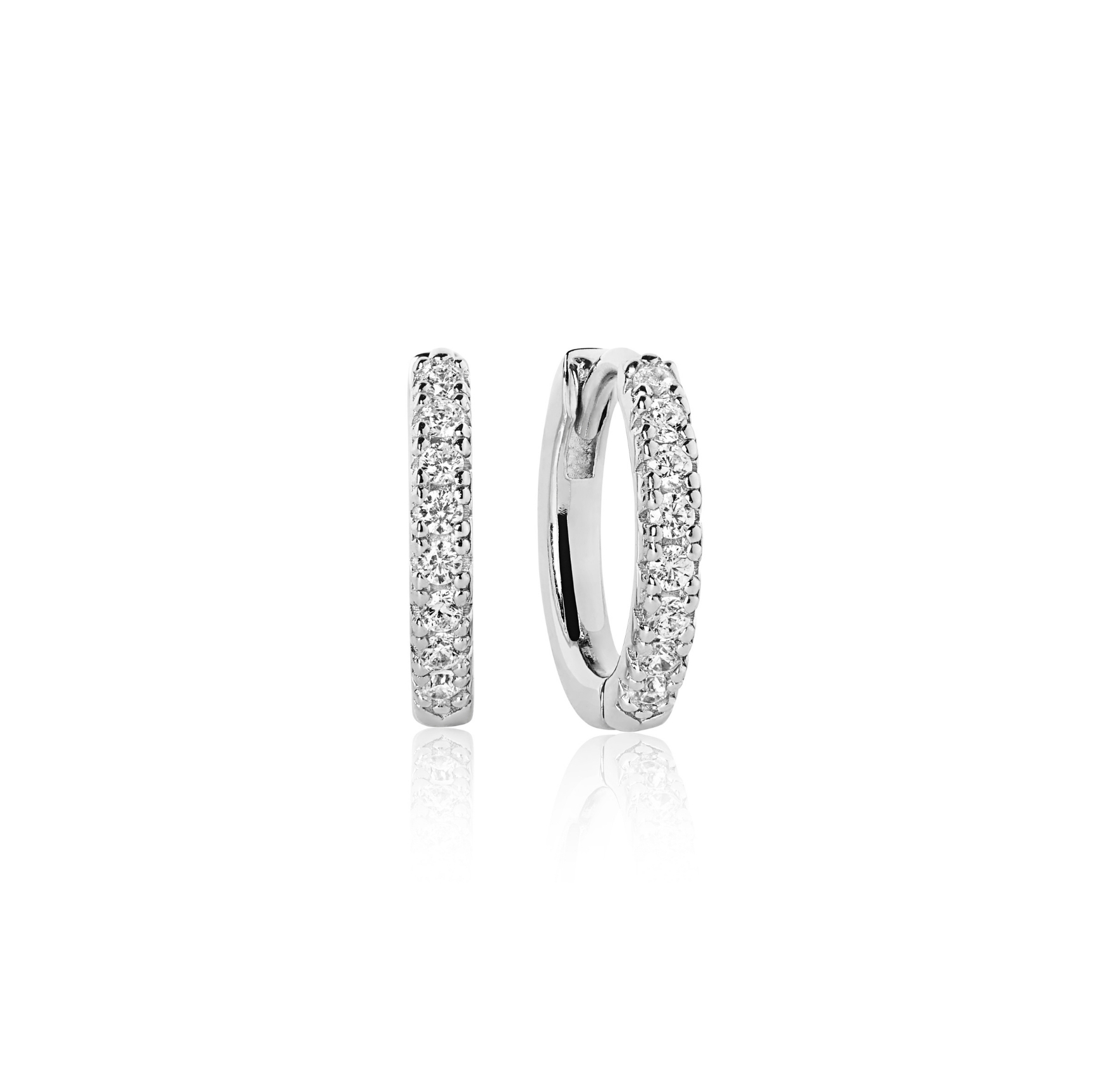 Ellera Medio Earrings - Couleur argent, Blanc