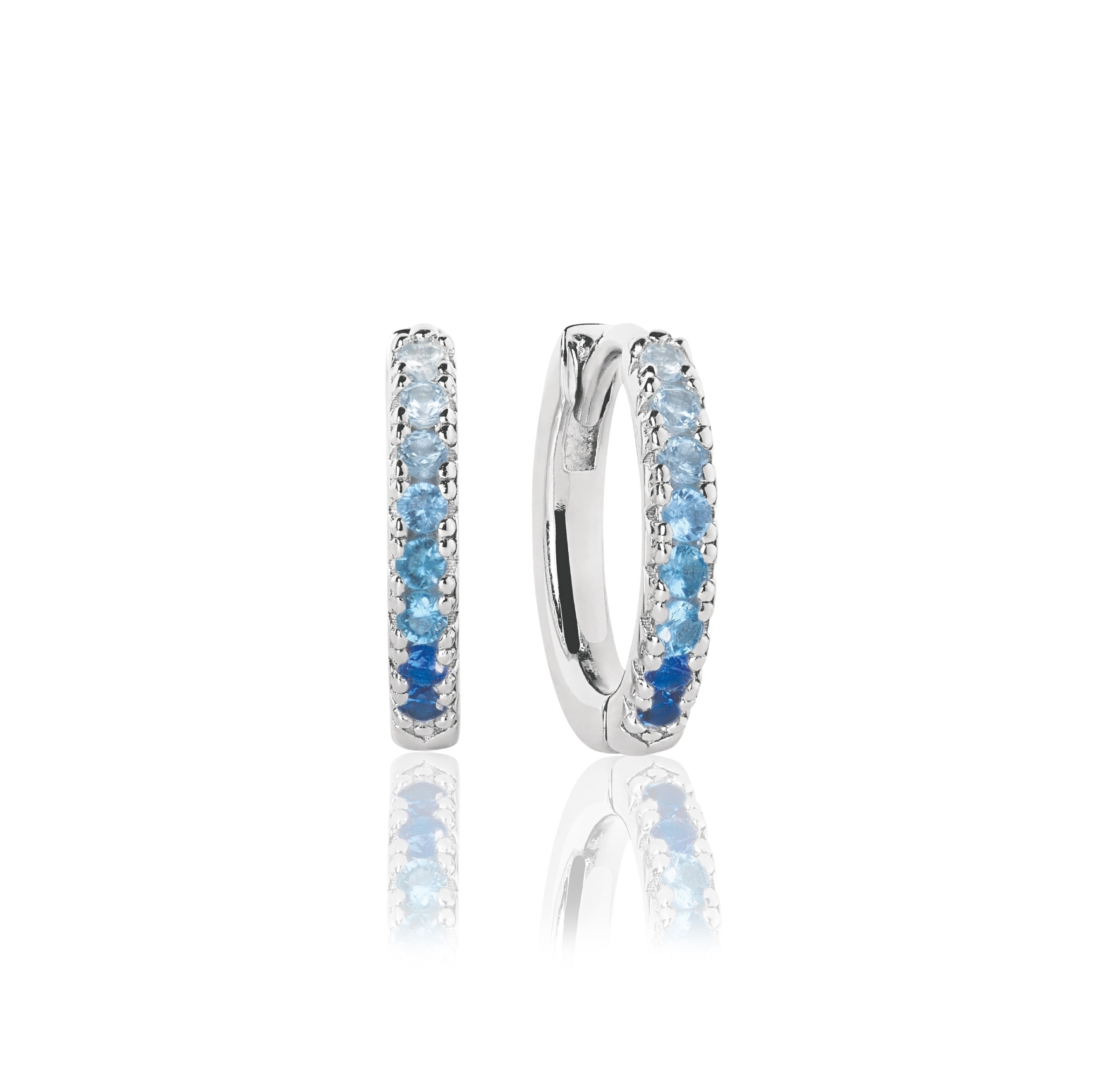 Ellera Medio Blue Earrings - Couleur argent, Bleu