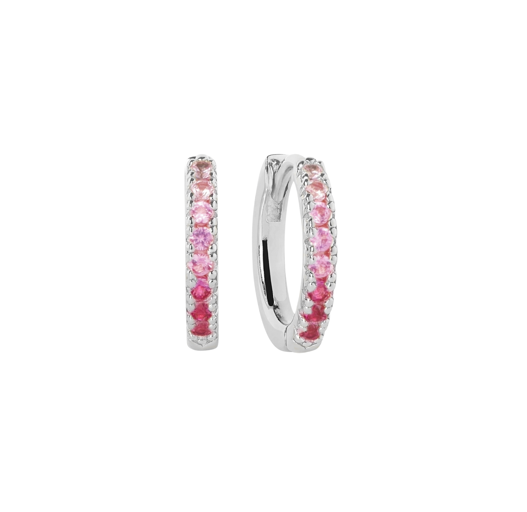Ellera Medio Pink Earrings - Couleur argent, Rose