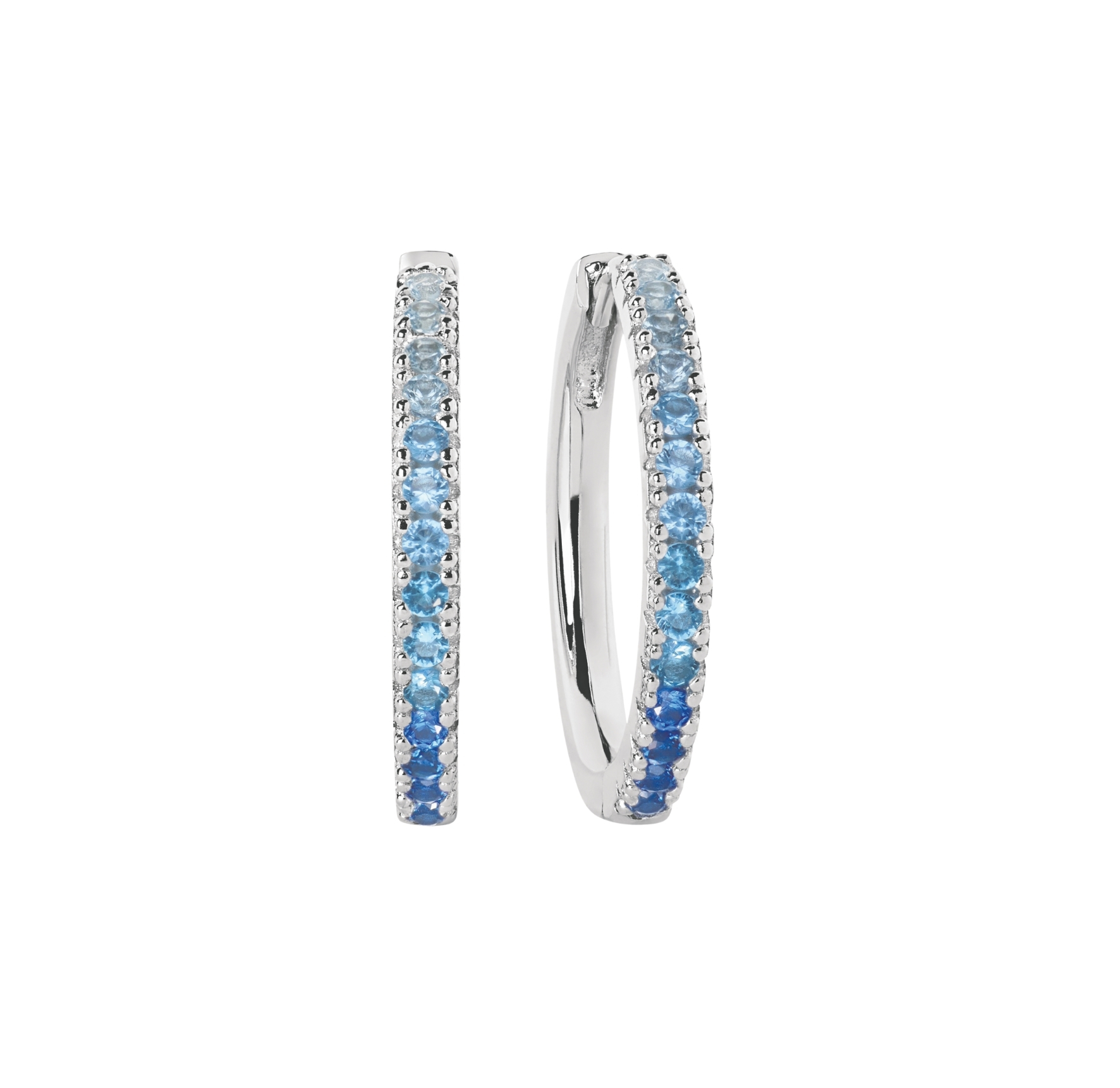 Ellera Grande Blue Earrings - Couleur argent, Bleu