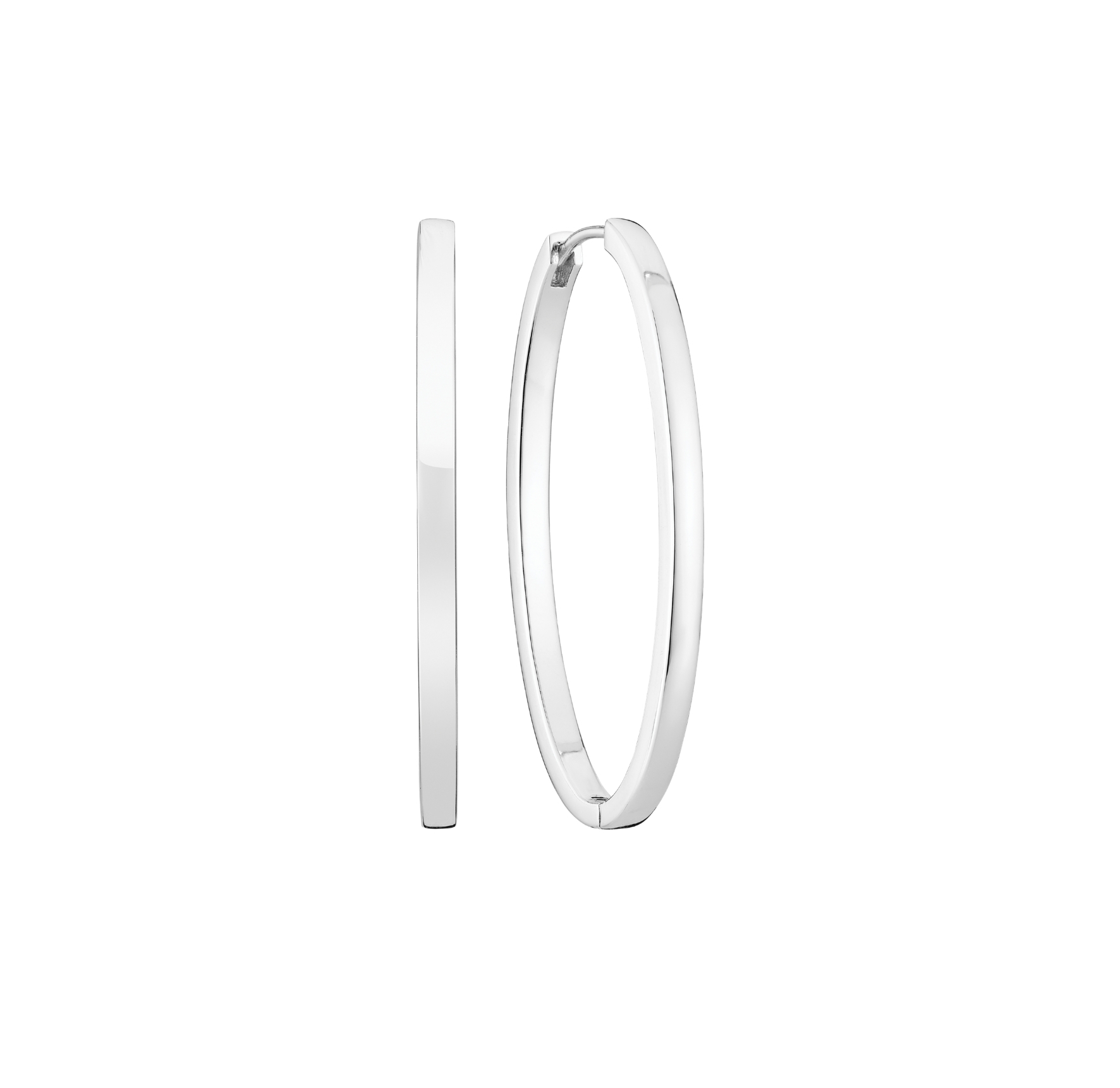 Ellisse Pianura Medio Earrings - Couleur argent