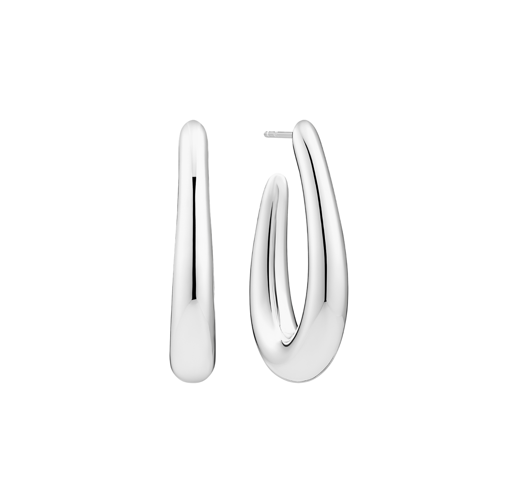 Goccia Pianura Grande Earrings - Couleur argent
