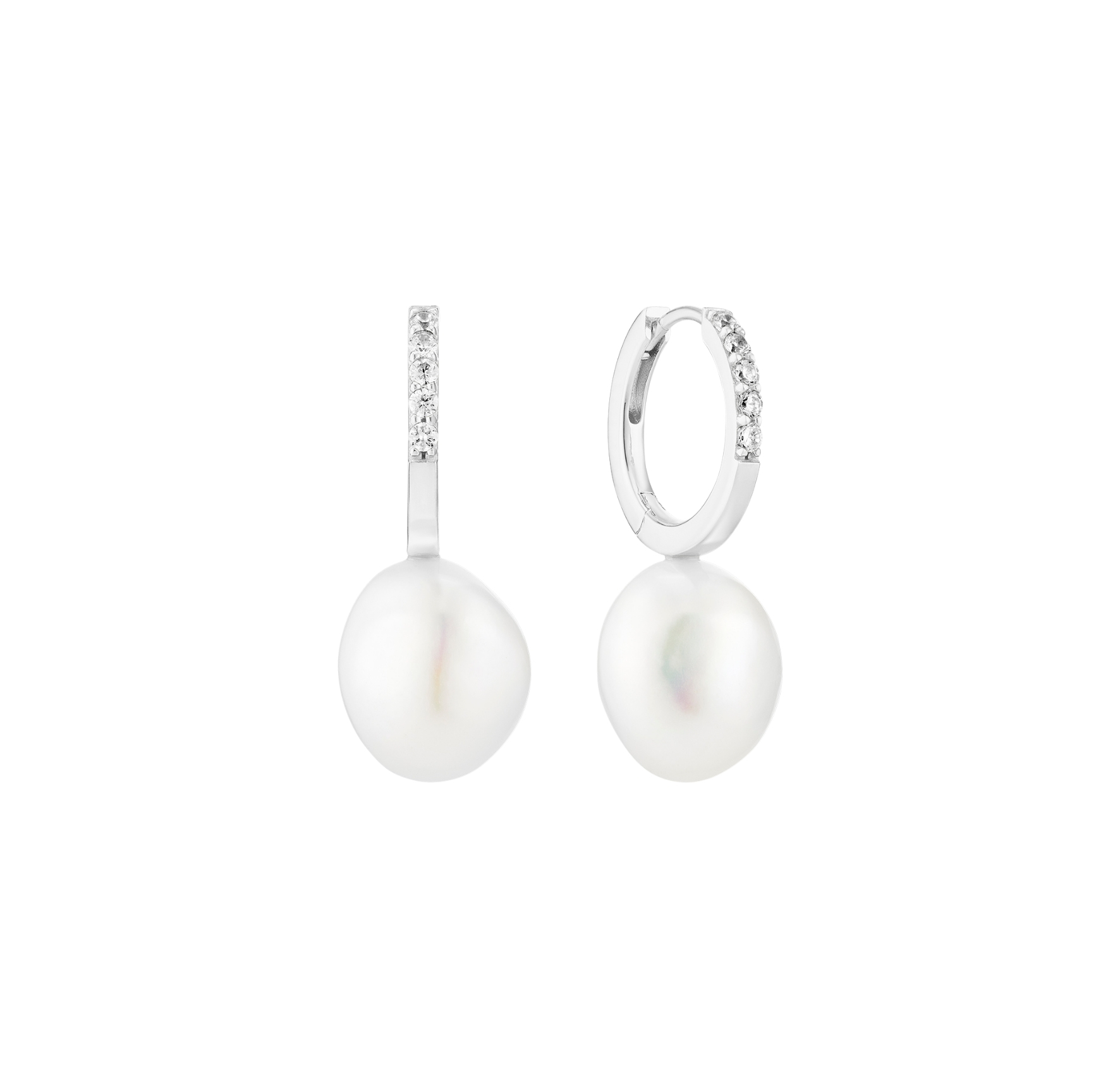 Padua Uno Earrings - Couleur argent, Blanc