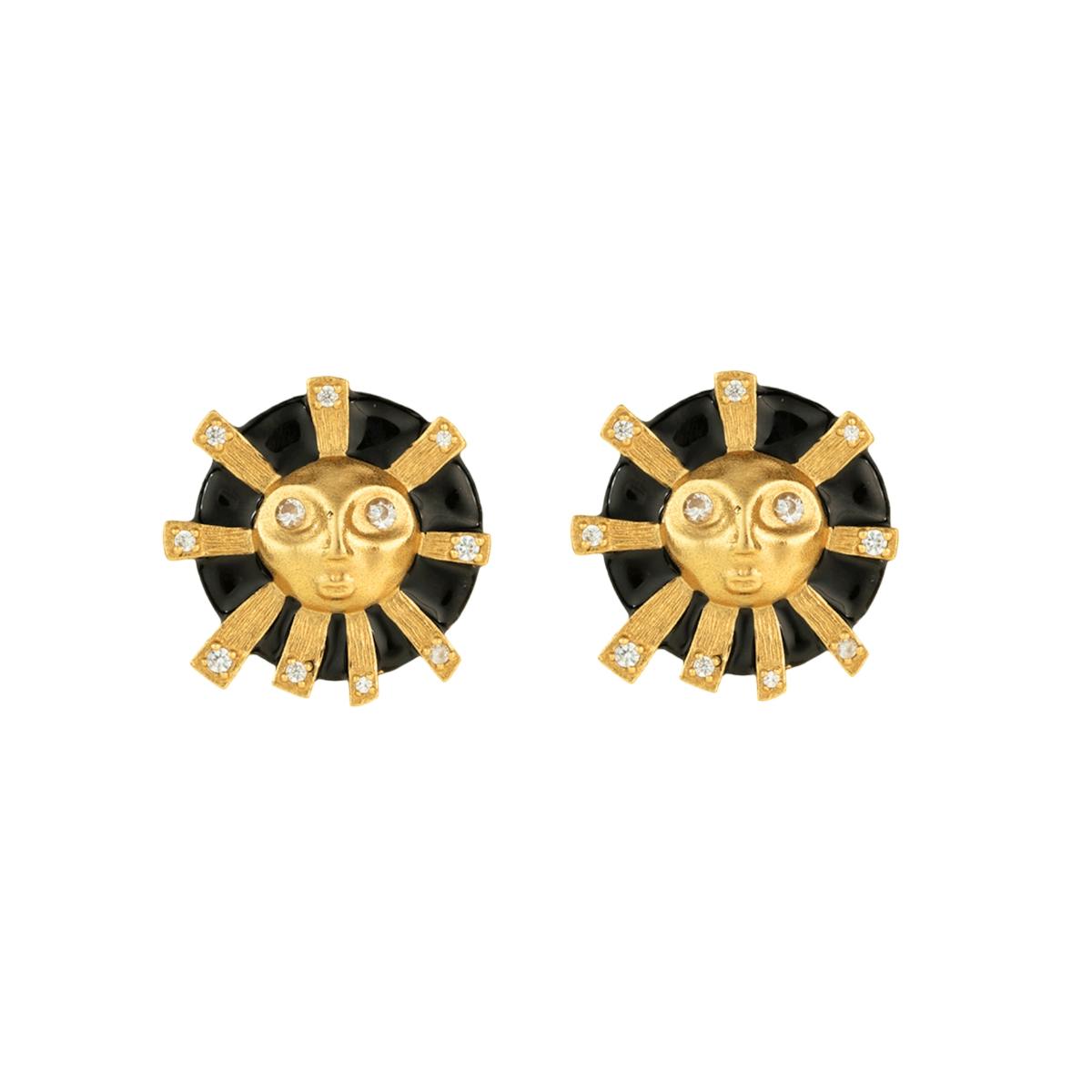 Eos' Earrings Black Enamel