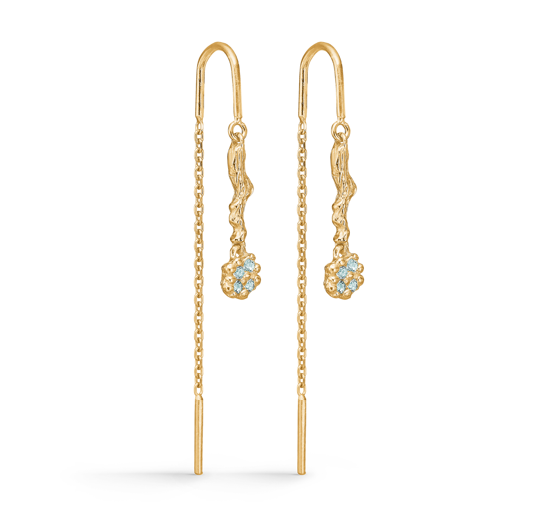 Tangled Green Zircon Earchains