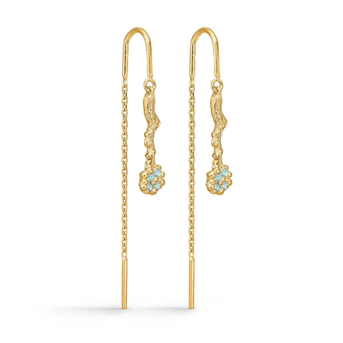 Tangled Green Zircon Earchains