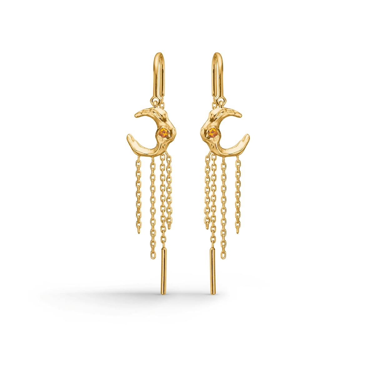 Lunar Orange Zircon Earrings