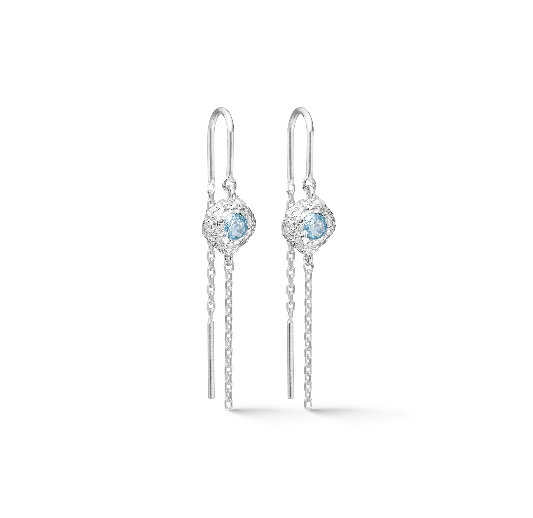 Wild Cliff Blue Zircon Earchains